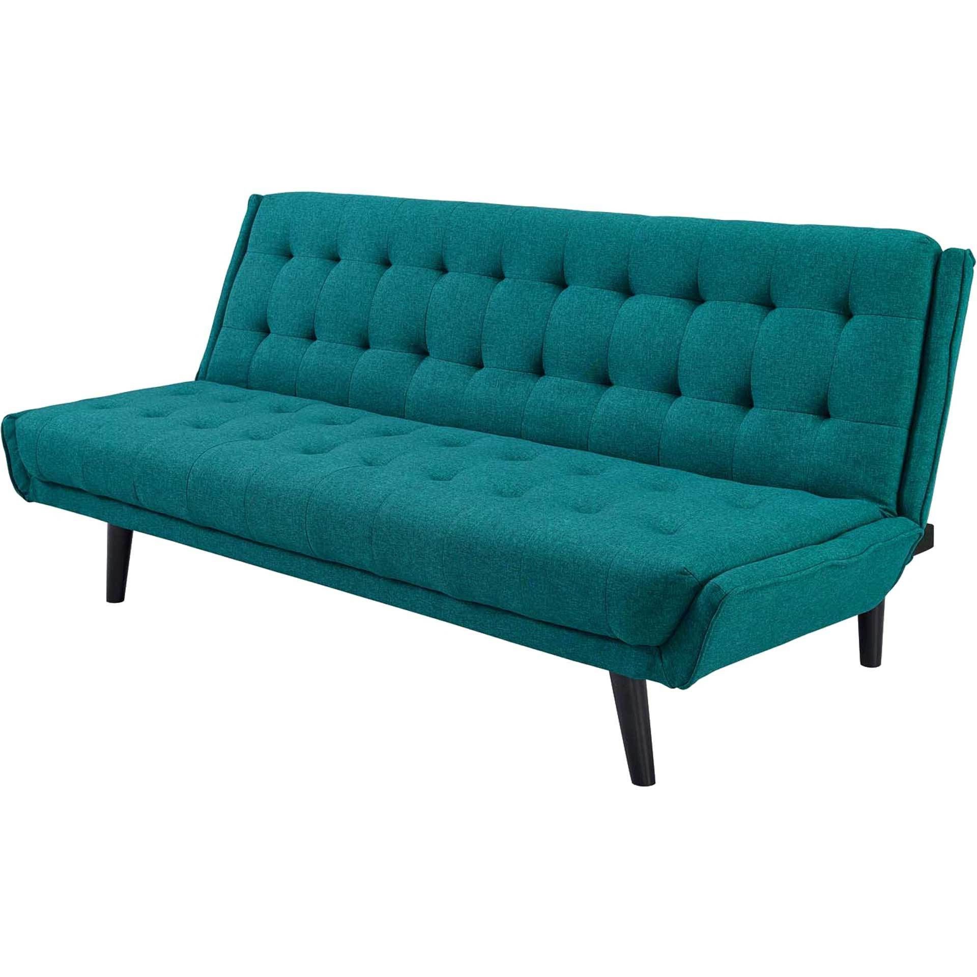 Gather Tufted Convertible Fabric Sofa Bed Teal (Photo 9 of 15)