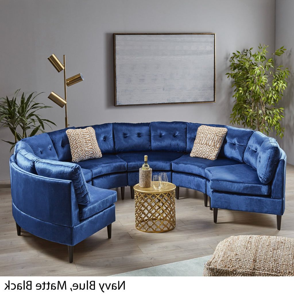 Glam Velvet Modular 6 Seater Sectional – Nh031803 – Noble House Furniture Pertaining To Widely Used Cream Velvet Modular Sectionals (View 14 of 15)