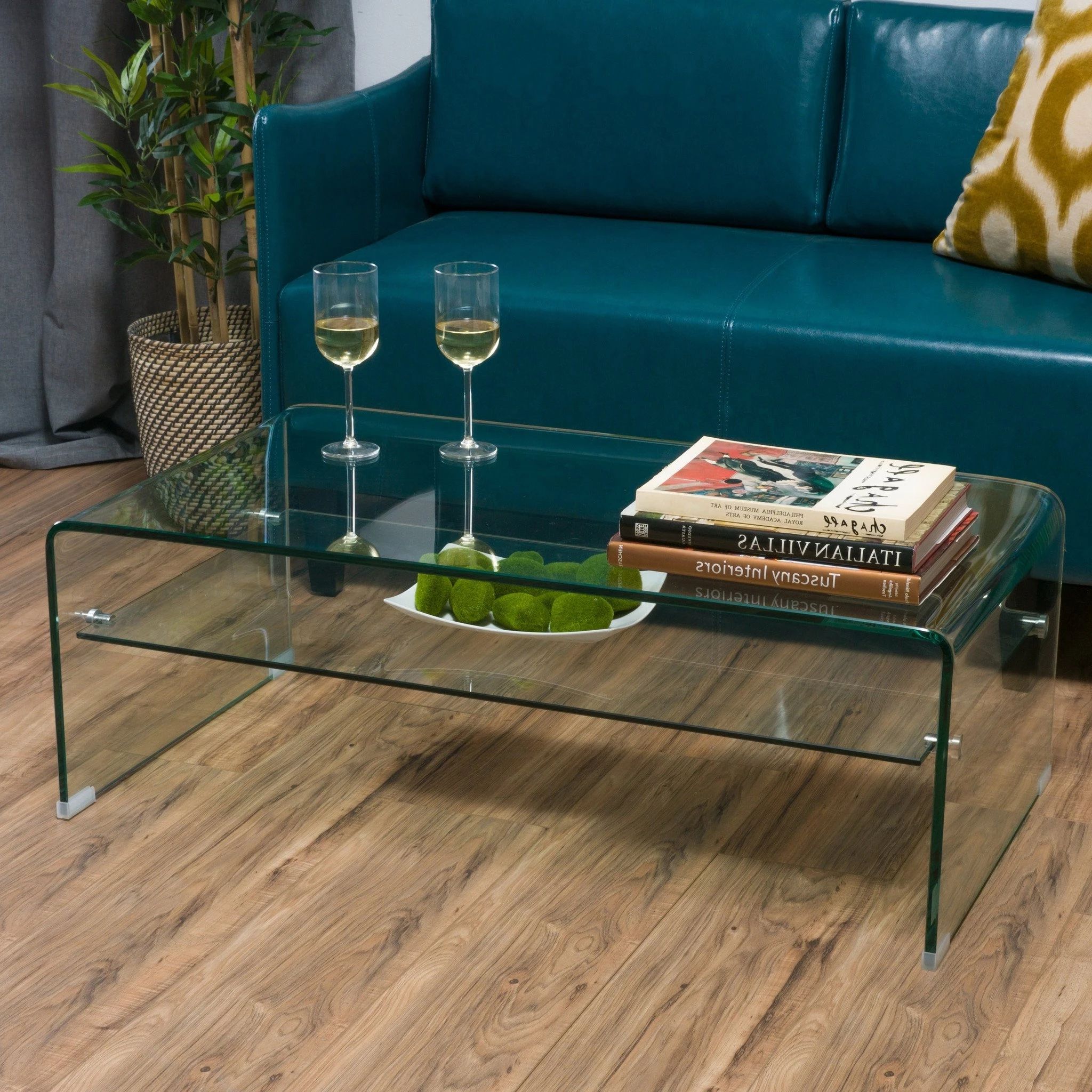 Glass Coffee Tables With Lower Shelves With Well Liked Classon Glass Rectangle Coffee Table W/ Shelf In Coffee Tables From (View 8 of 15)