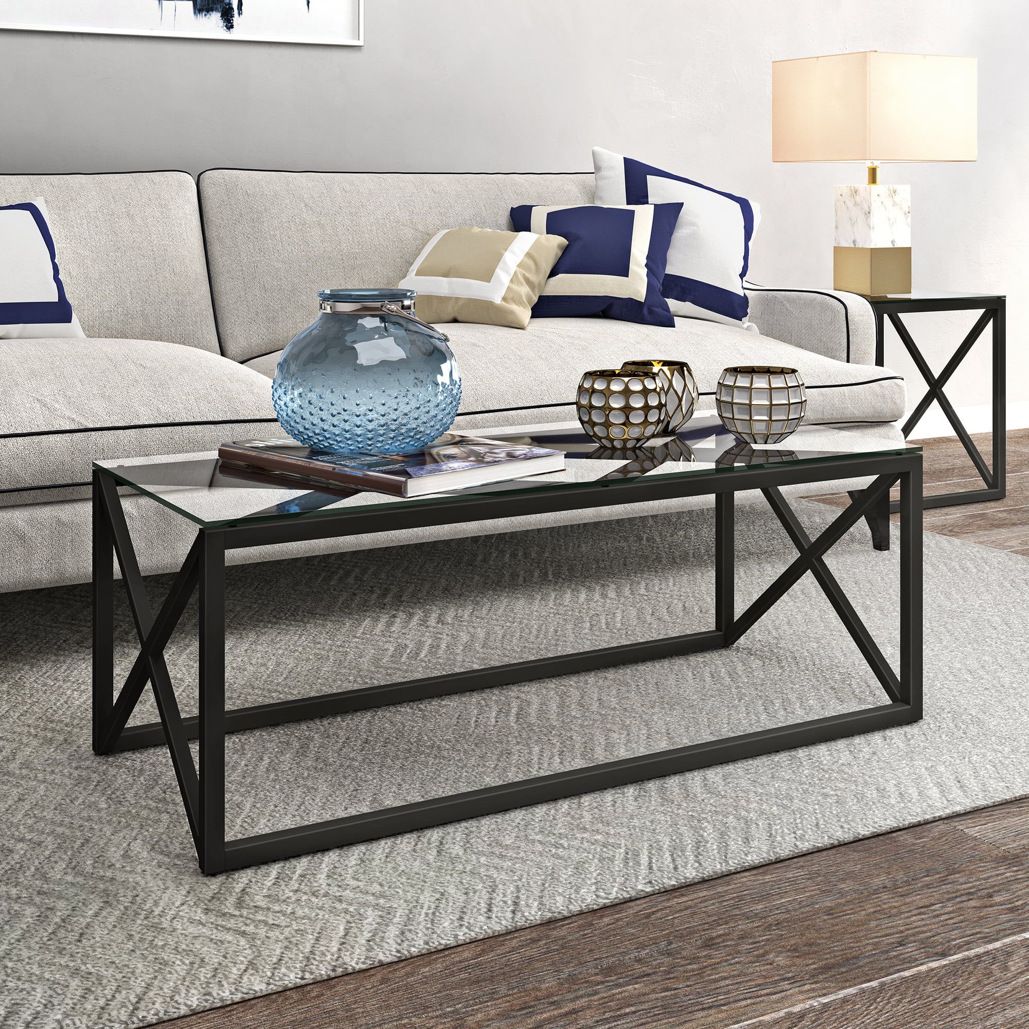 Glass Top Coffee Tables In Latest Mid Century Modern Glass Coffee Table, Rectangle Accent Table In (Photo 10 of 15)