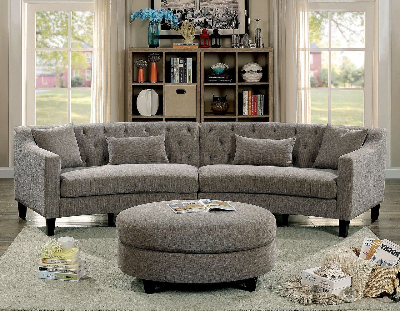 Gray Linen Sofas In Most Up To Date Sarin Sectional Sofa Cm6370 In Gray Linen Like Fabric W/options (View 14 of 15)