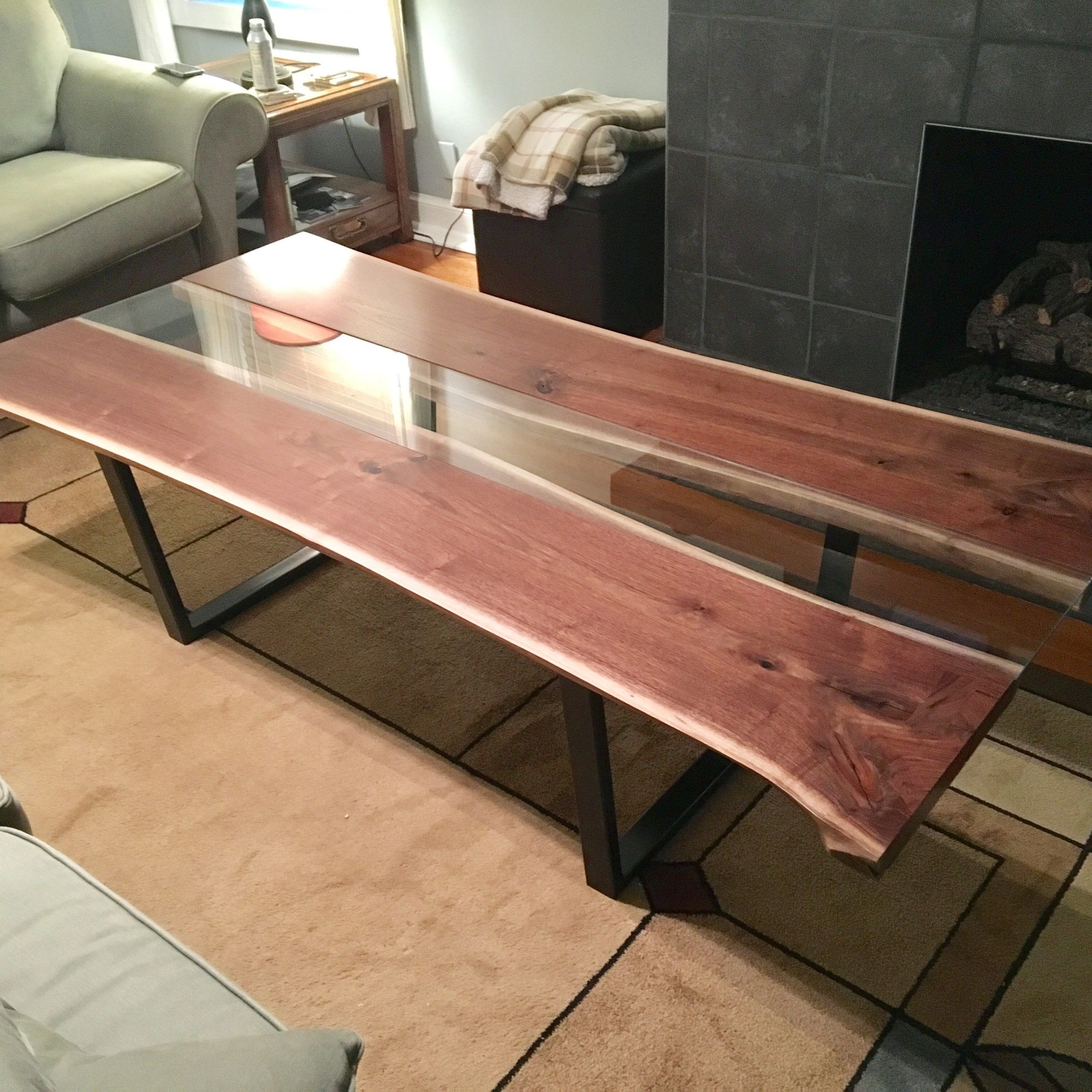 Hand Crafted Live Edge Black Walnut Coffee Tablekc Custom Hardwoods Within Current Walnut Coffee Tables (Photo 11 of 15)