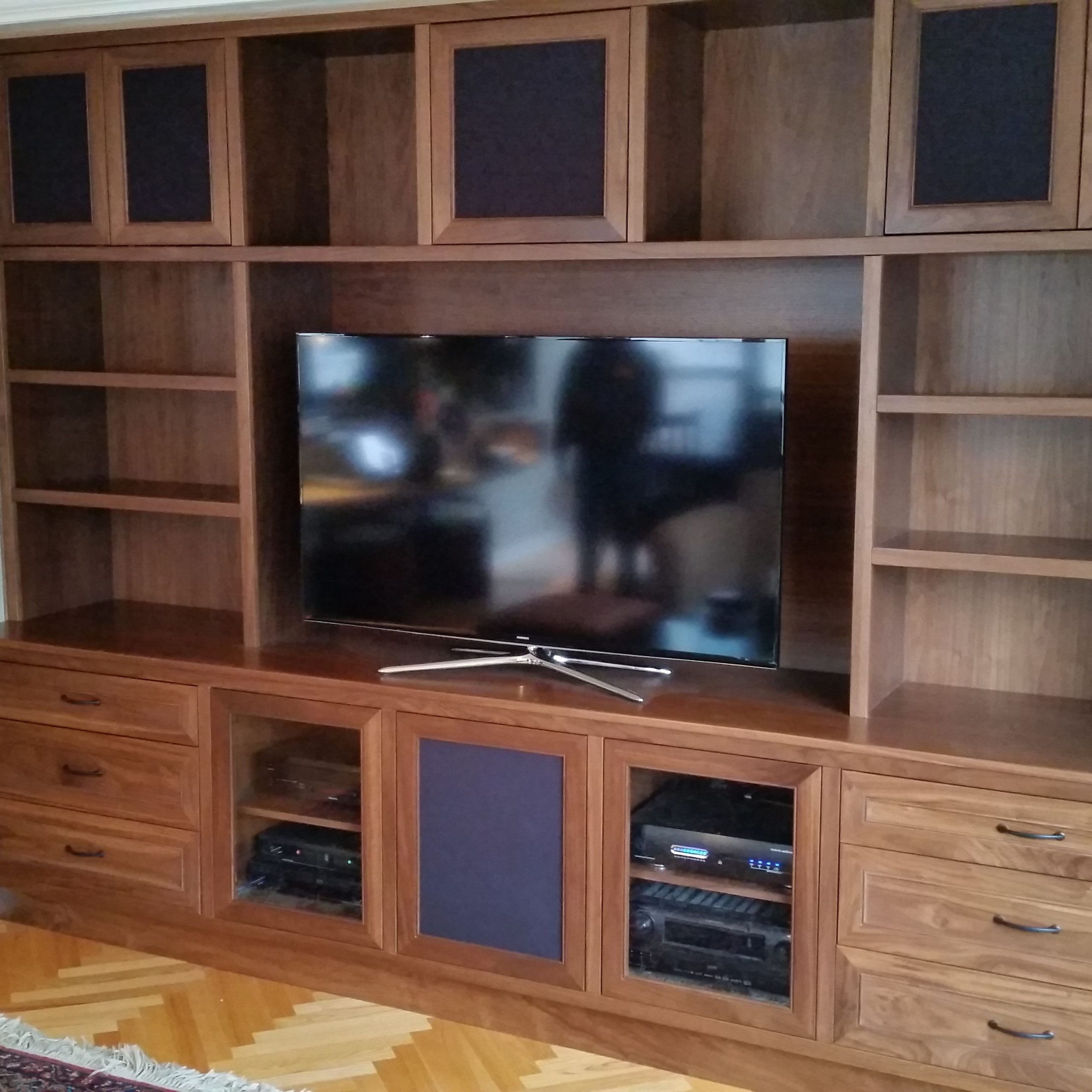 Hand Crafted Walnut Entertainment Centerscompetitive Woodcraft Pertaining To Fashionable Walnut Entertainment Centers (View 7 of 15)