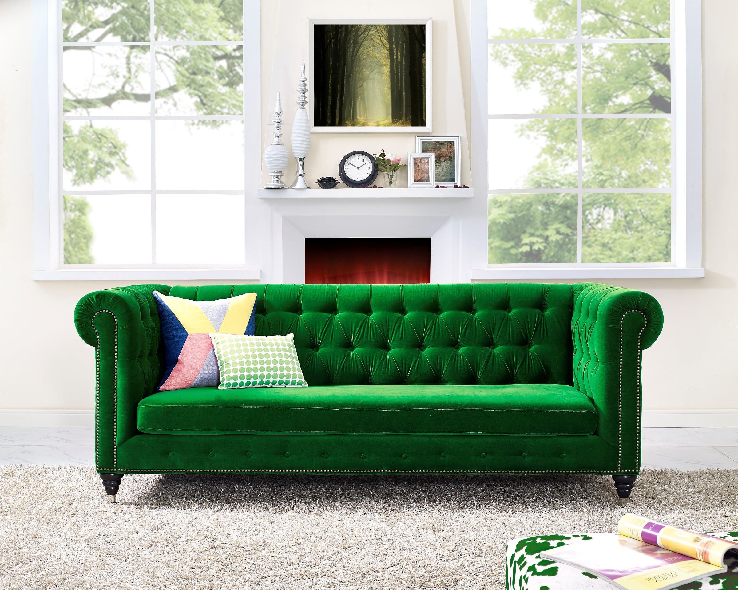 Hanny Green Velvet Sofa From Tov (s42) (View 5 of 15)