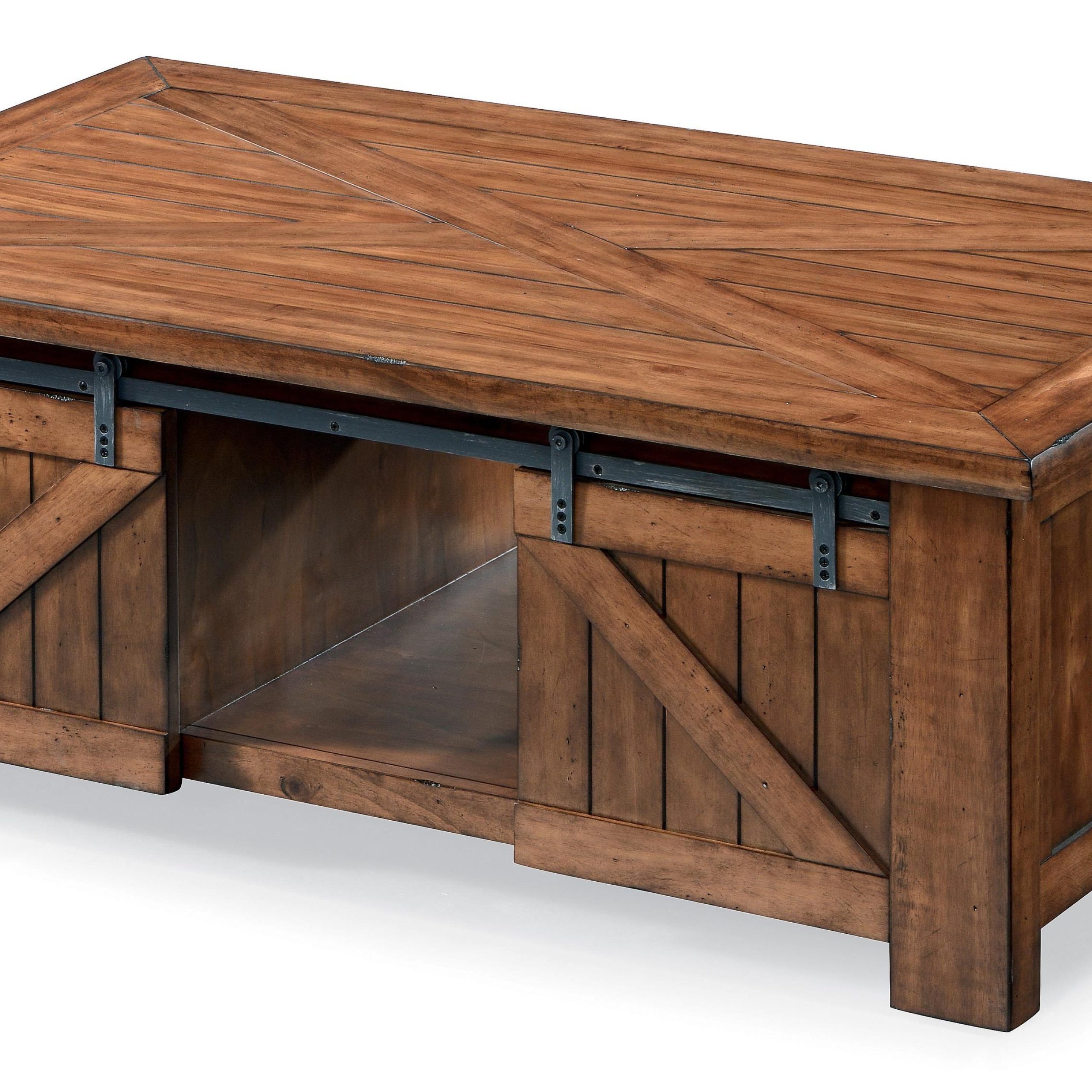 Harper Farm Country Industrial Rectangular Lift Top Cocktail Table With Regarding Well Known Coffee Tables With Storage And Barn Doors (Photo 5 of 15)