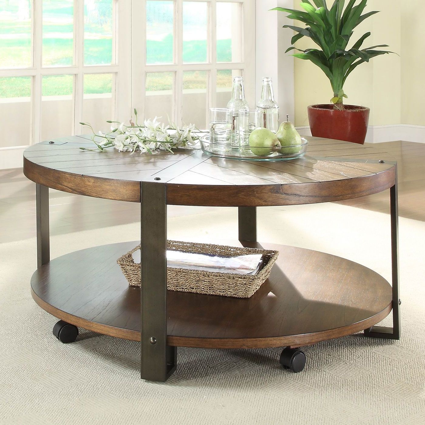 Homelegance 3438 01 Northwood Round Cocktail Table On Casters (View 14 of 15)