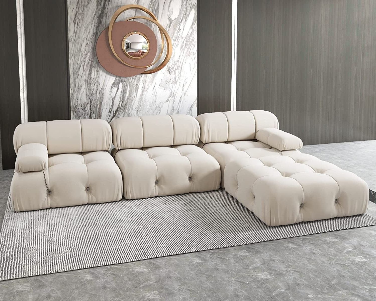Jach 104" Convertible Modular Sectional Sofa, L Shaped Minimalist Within Most Recently Released 104" Sectional Sofas (Photo 4 of 15)