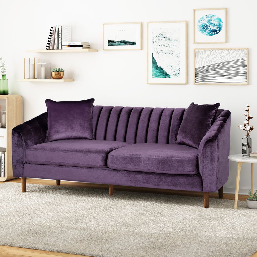 Jeannie Contemporary Velvet 3 Seater Sofa – Gdf Studio Intended For Widely Used Modern Velvet Sofa Recliners With Storage (View 7 of 15)