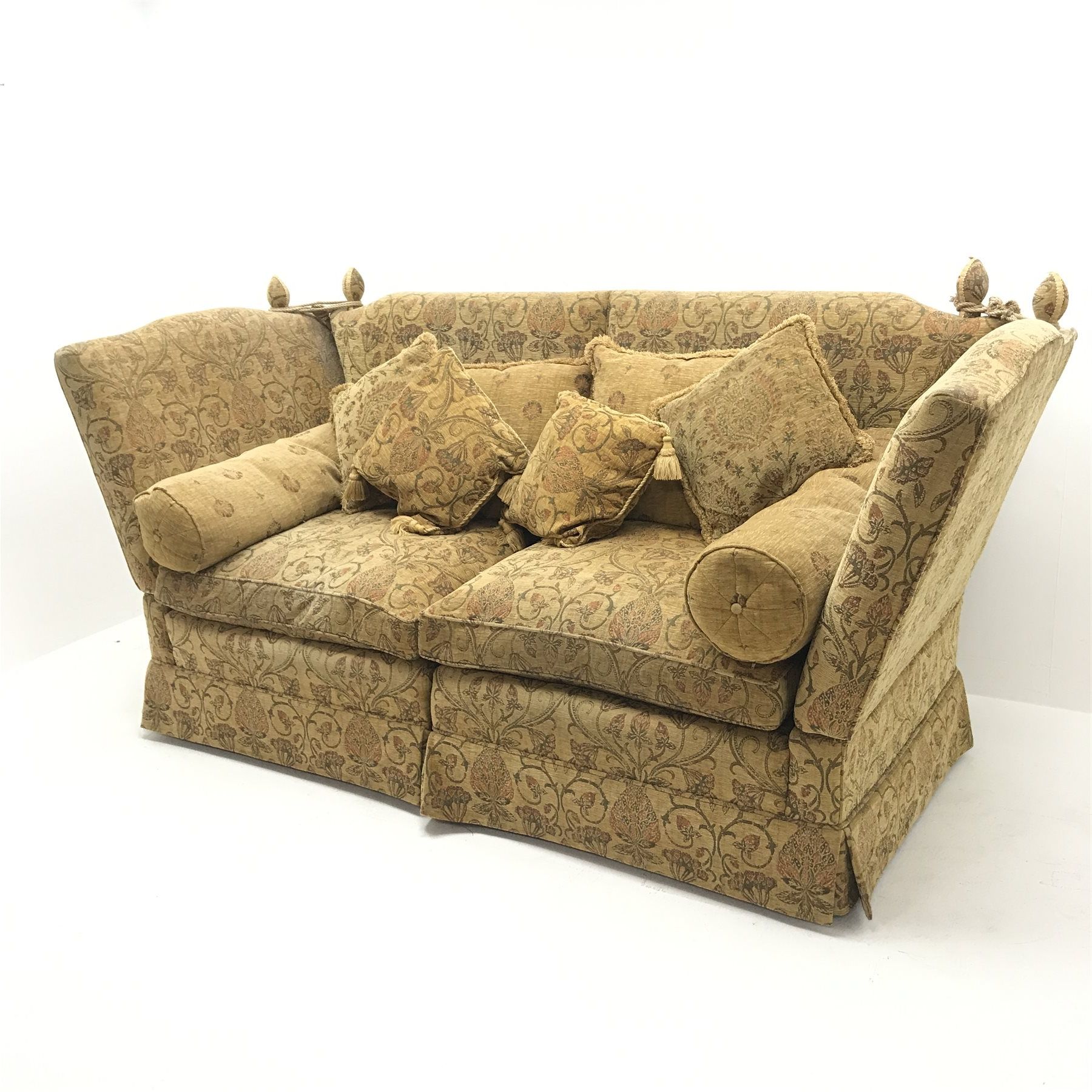 Knowle Style Two Seat Sofa, Upholstered In Traditional Floral Patterned Within Preferred Sofas In Pattern (View 7 of 15)