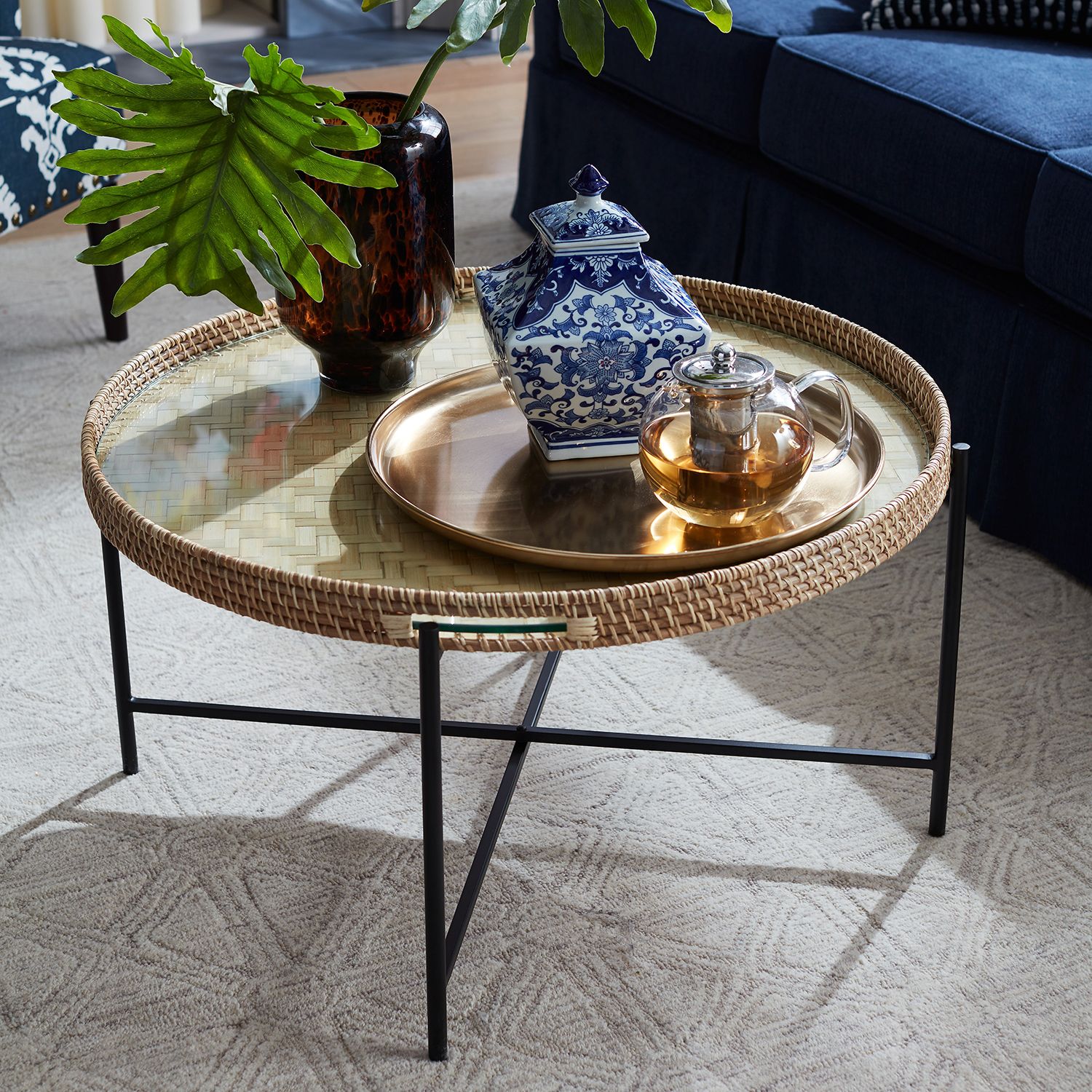 Larissa Natural & Black Tray Coffee Table – Pier1 Inside Most Up To Date Detachable Tray Coffee Tables (View 14 of 15)