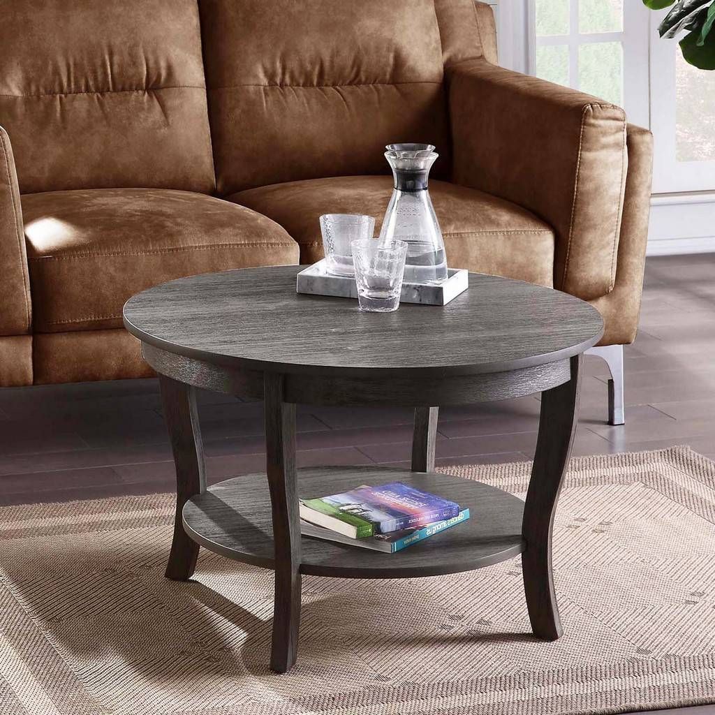 Latest American Heritage Round Coffee Table In Dark Gray Wirebrush With Regard To American Heritage Round Coffee Tables (View 10 of 15)