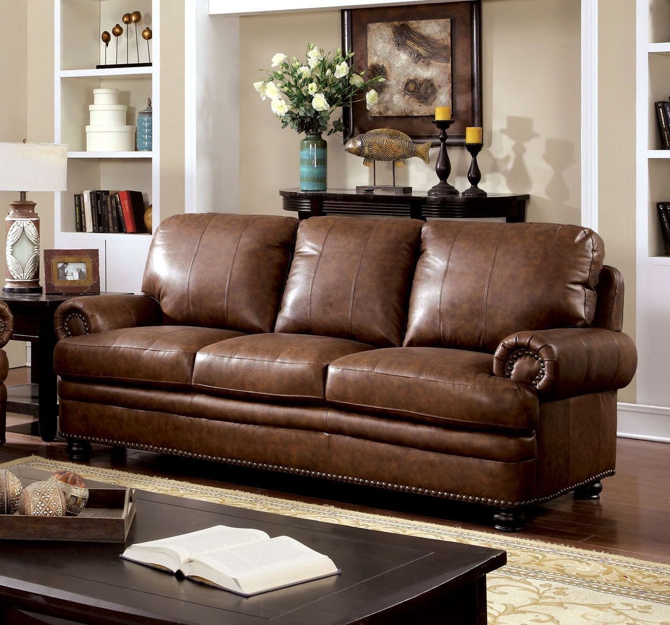 Latest Cm6318 Sf Dark Brown Top Grain Leather Match Sofa Couch – Luchy Amor Pertaining To Top Grain Leather Loveseats (Photo 8 of 15)