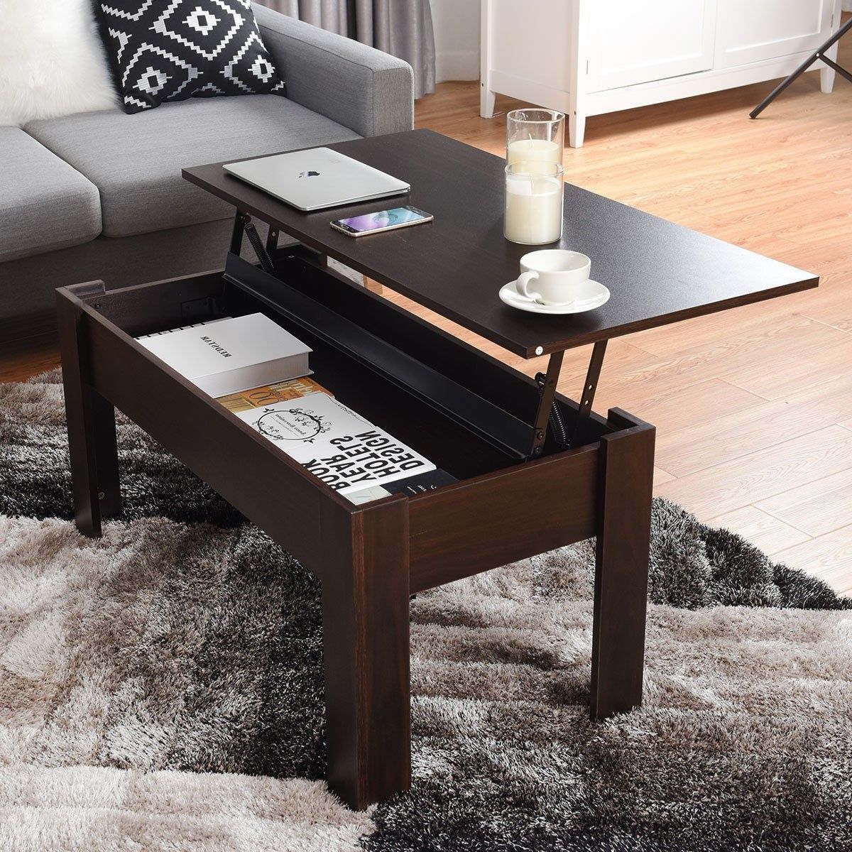 Latest Modern Furniture Hidden Compartment Lift Tabletop Coffee Table (View 9 of 15)