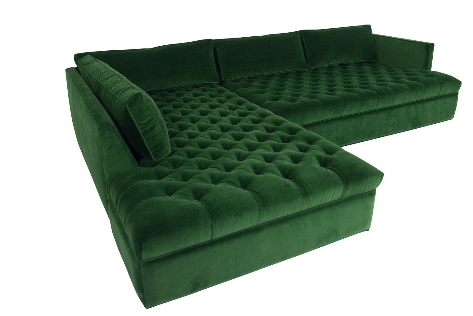 Latest Modern Green Velvet Sectional Sofa – Modshop For Green Velvet Modular Sectionals (View 7 of 15)
