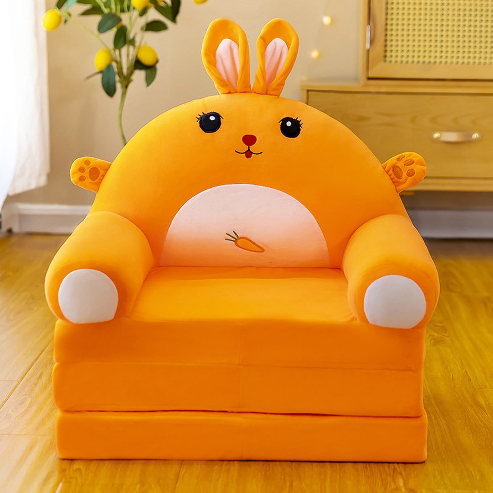 Latest Plush Foldable Kids Sofa Backrest Armchair 2 In 1 Foldable Children Intended For 2 In 1 Foldable Children's Sofa Beds (View 13 of 15)