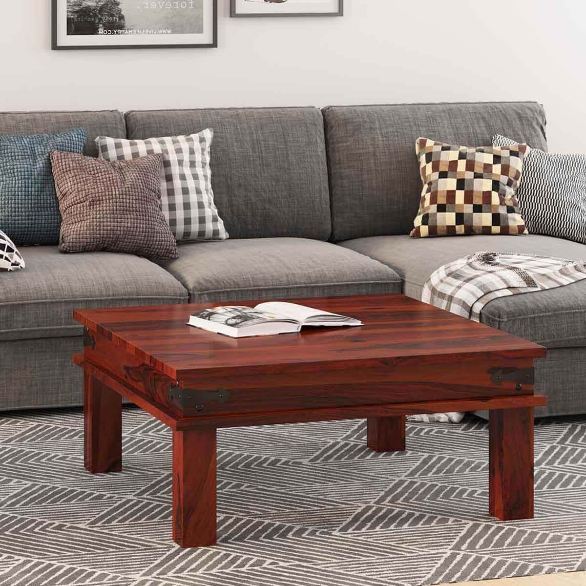 Latest Transitional Square Coffee Tables For Altamont Transitional Solid Wood Square Coffee Table (Photo 1 of 15)