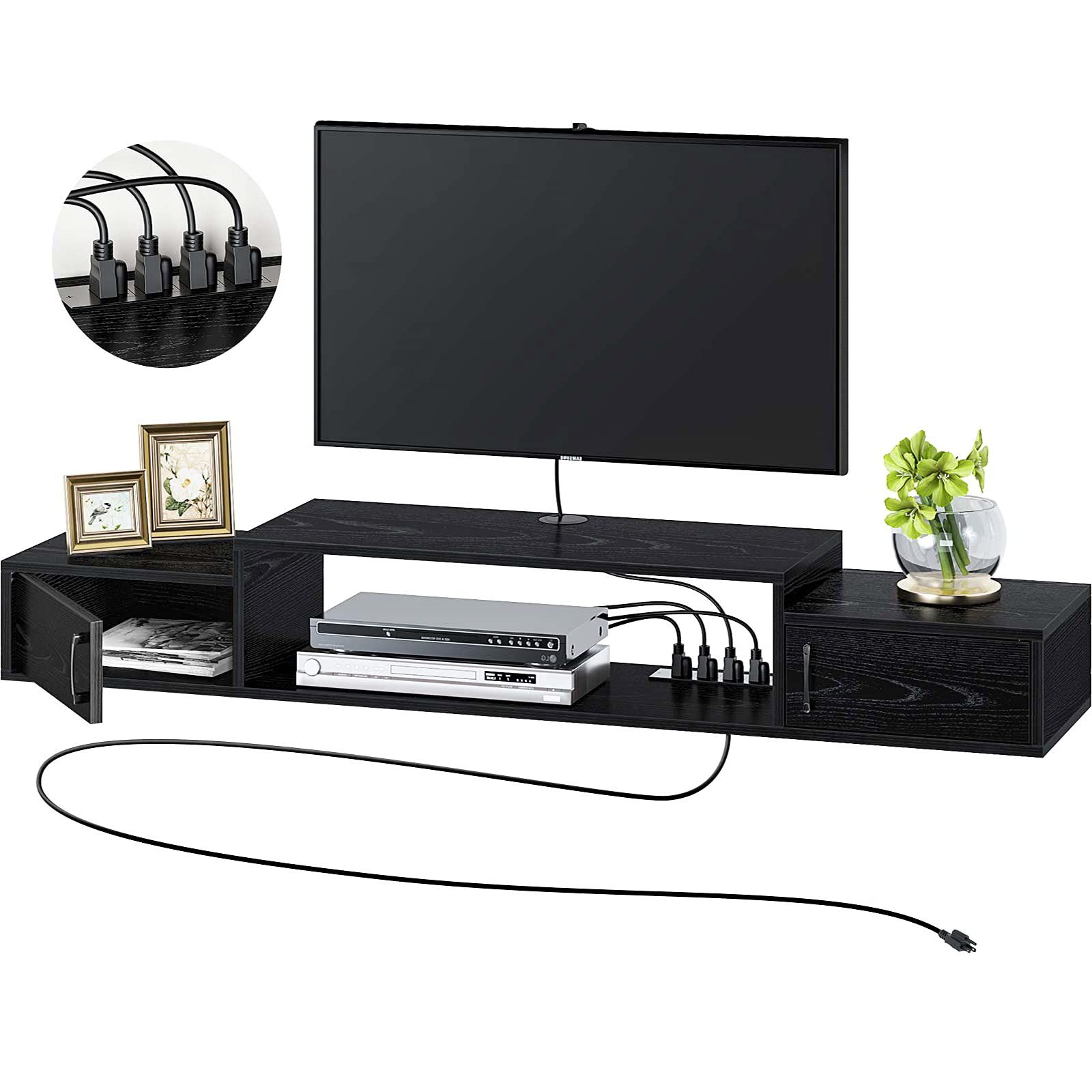 Led Tv Stands With Outlet Throughout 2019 Buy Rolanstar Floating Tv Shelf With Power Outlet, 47" Wall Ed Tv Stand (Photo 1 of 15)