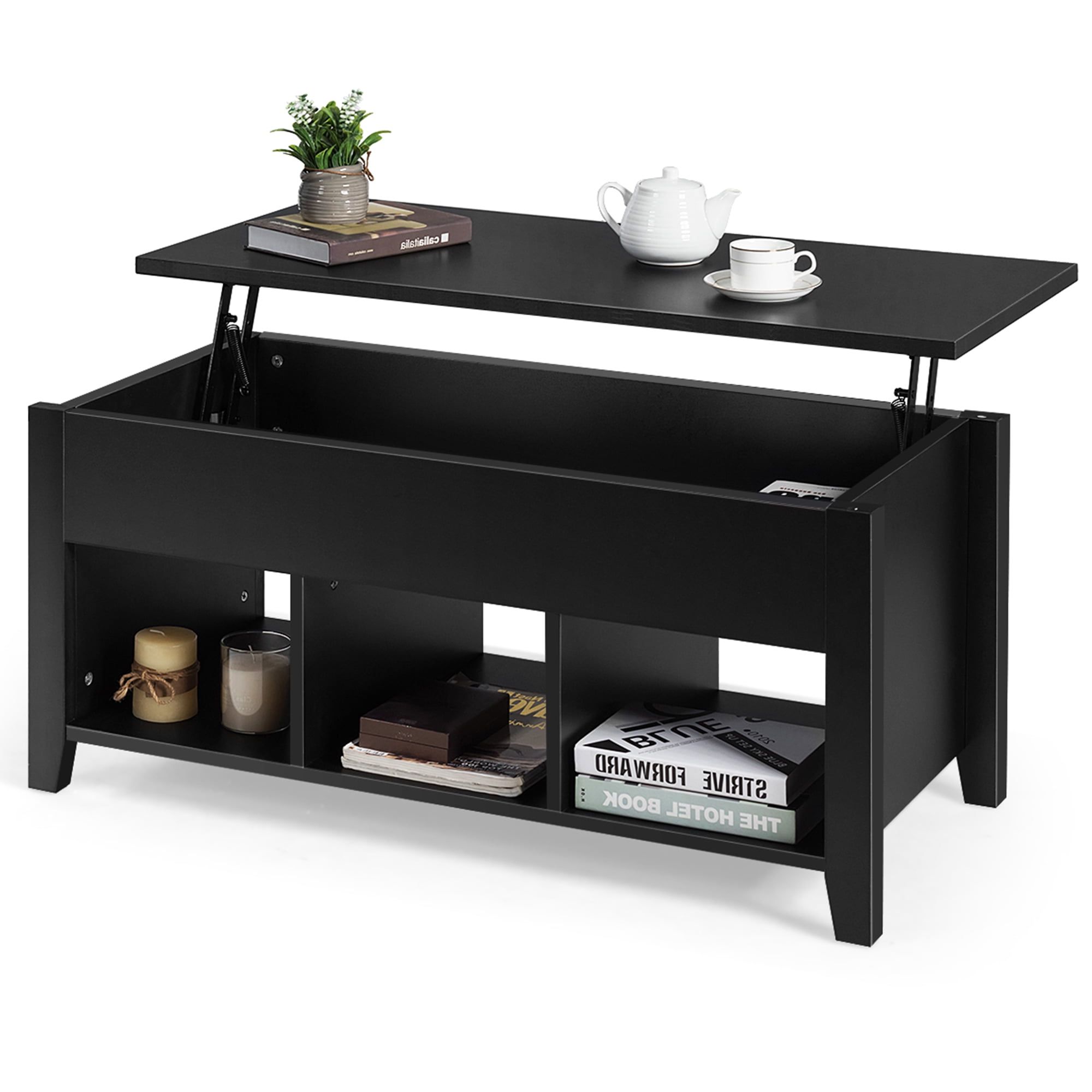 Lift Top Coffee Tables With Shelves Inside Trendy Gymax Lift Top Coffee Table W/ Storage Compartment Shelf Living Room (View 2 of 15)