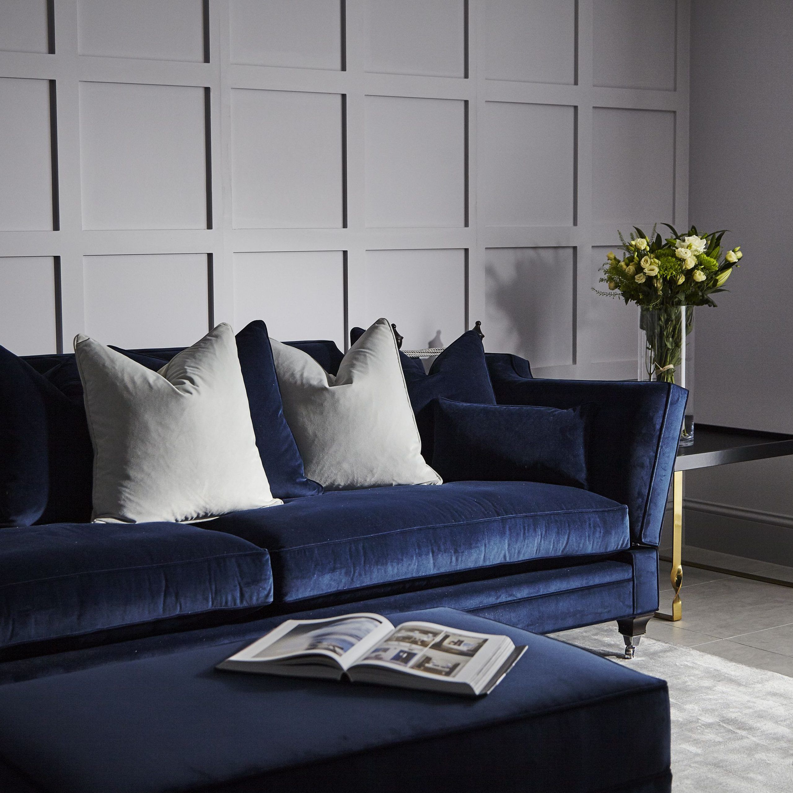 Living Room Panelling, Blue Sofas Living Room, Blue Intended For Popular Sofas In Bluish Grey (View 11 of 15)