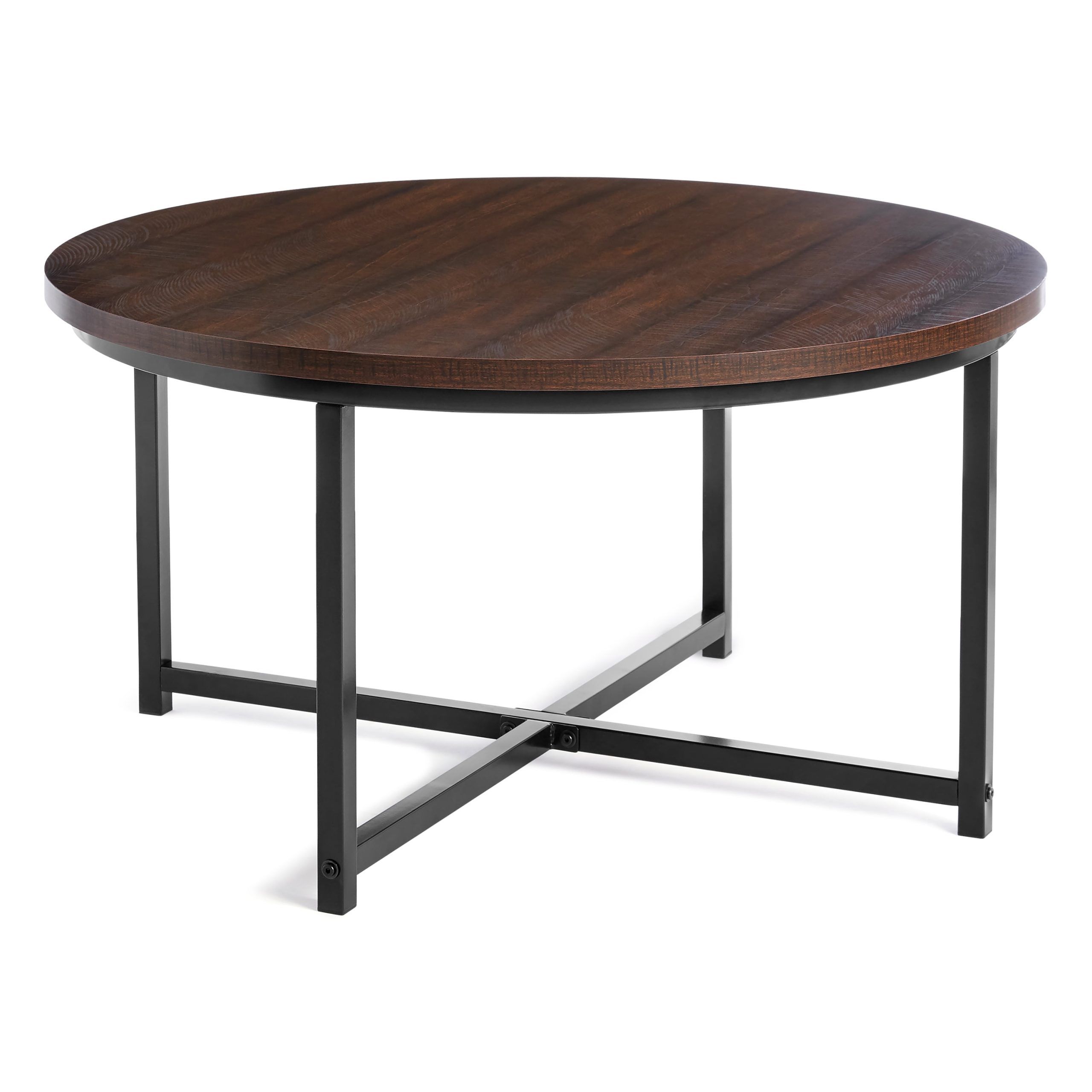 Mainstays Round Coffee Table With Metal Legs, 36" D X 19" H – Walmart Pertaining To Famous Coffee Tables With Metal Legs (View 2 of 15)