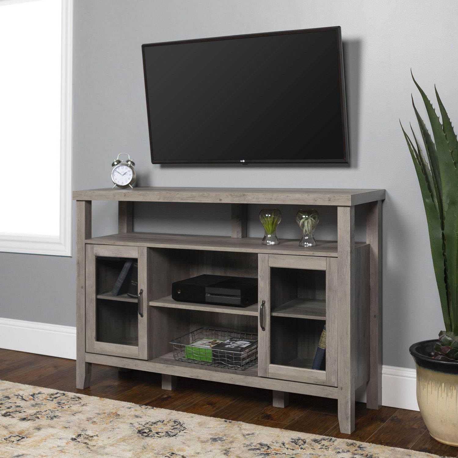 Manor Park Rustic Farmhouse Tv Stand For Tv's Up To 56" – Multiple With Regard To Most Recently Released Modern Farmhouse Rustic Tv Stands (Photo 15 of 15)