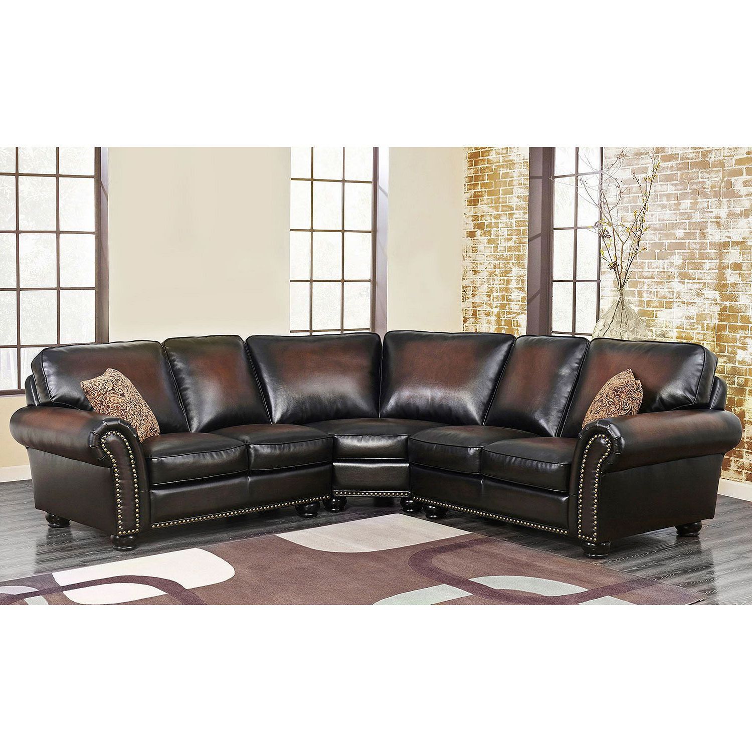 Melrose Leather 3 Piece Sectional – Sam's Club Inside Famous 3 Piece Leather Sectional Sofa Sets (View 9 of 15)