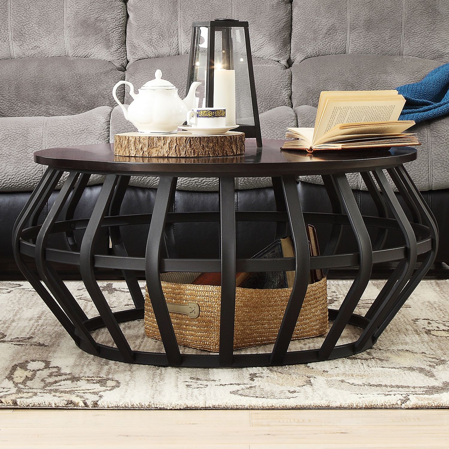 Metal Frame Round Coffee Table – Pier1 Pertaining To Most Recent Round Coffee Tables With Steel Frames (View 2 of 15)