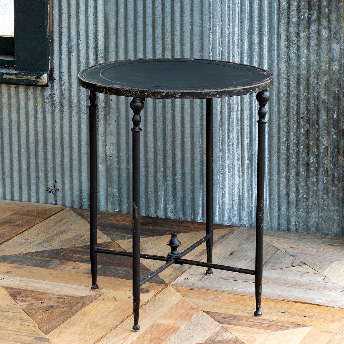 Metal Side Tables For Living Spaces With Regard To Most Recently Released Antique Black Metal Round Side Table (View 14 of 15)
