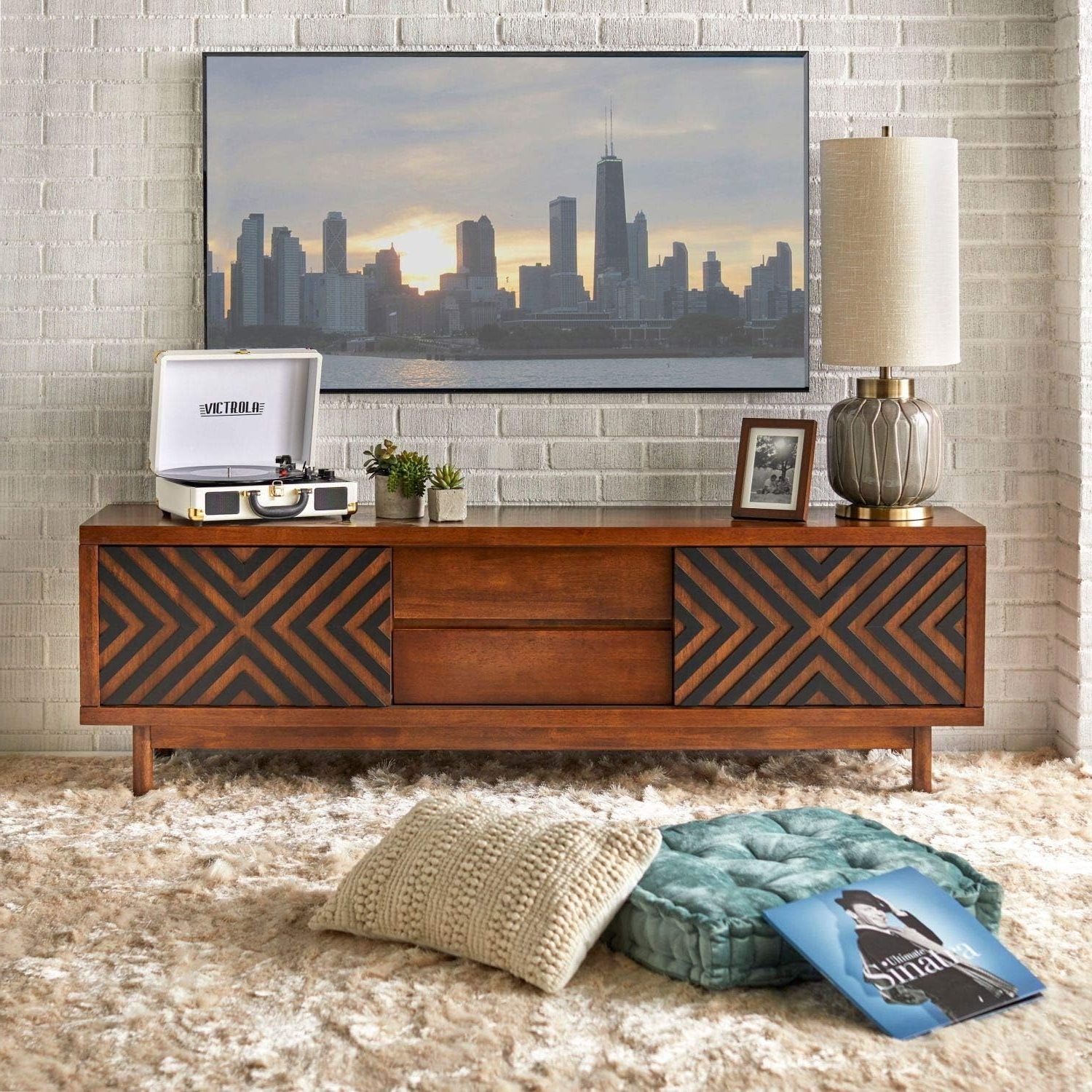 Mid Century Entertainment Centers Throughout Well Known Amazon: Mid Century Modern Tv Stand Provides Retro Style And (View 3 of 15)