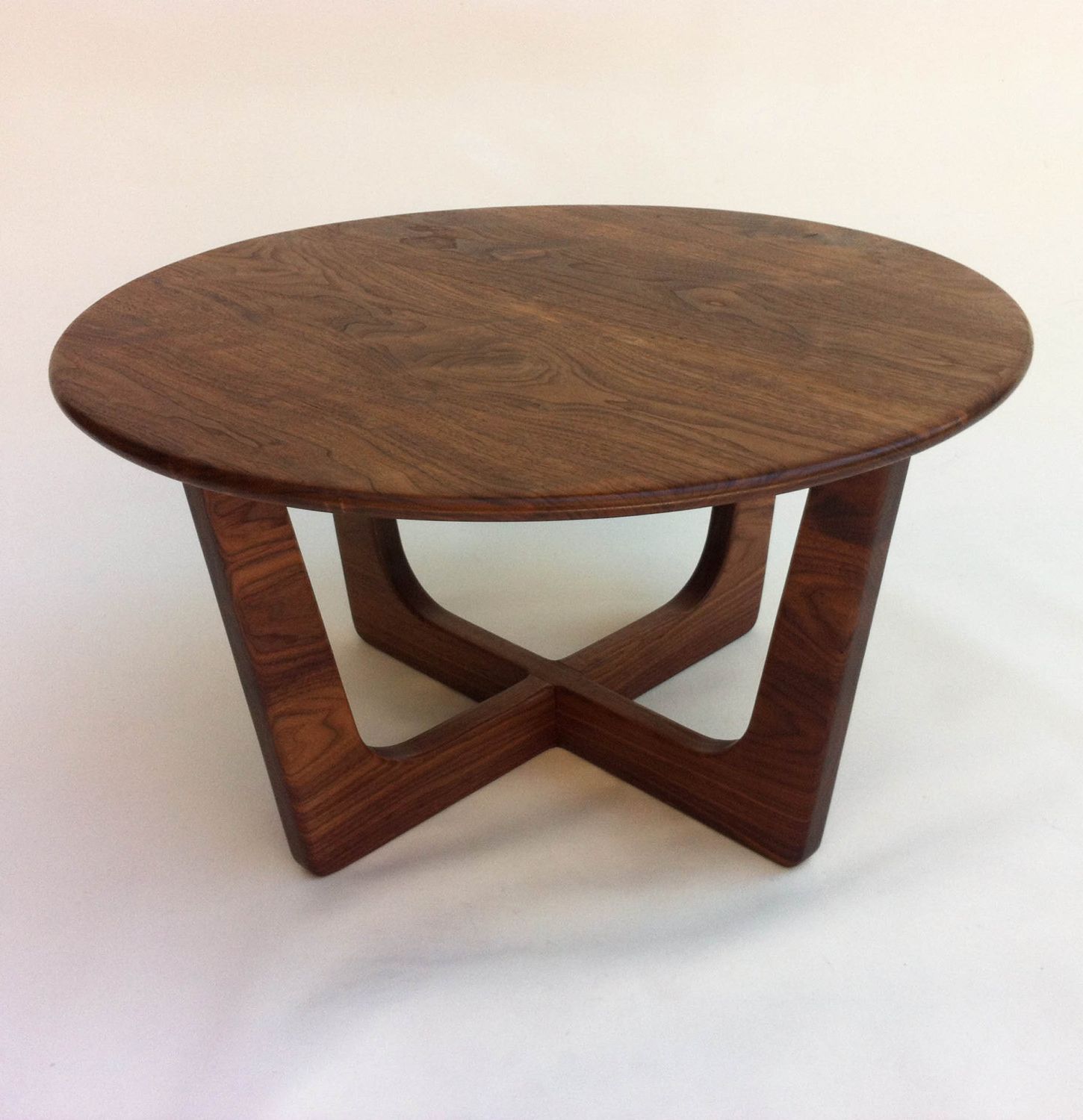 Mid Century Modern Coffee Tables In Current Solid Walnut Round Mid Century Modern Coffee Table (View 12 of 15)