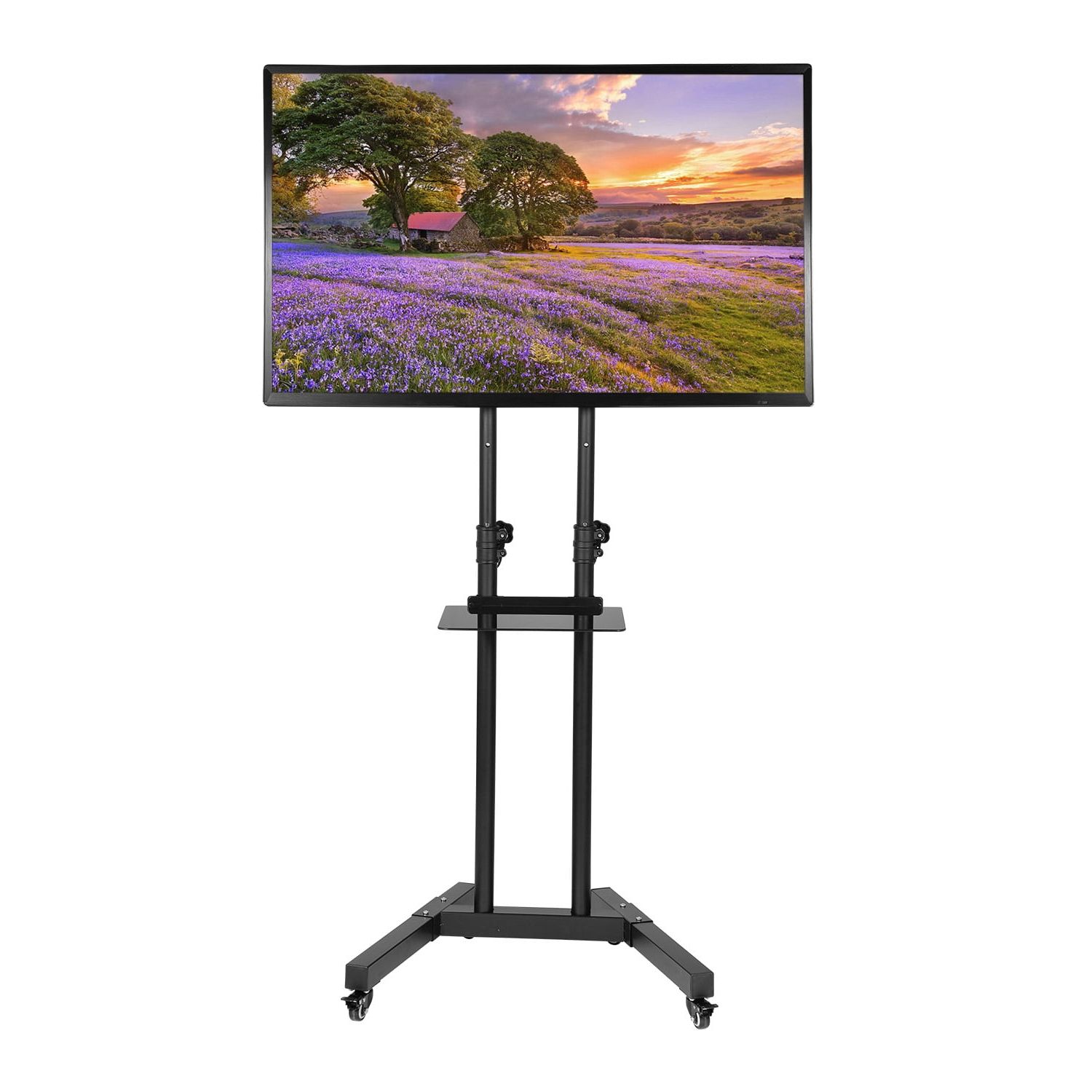 Mllieroo Universal 32 65 Inch Rolling Mobile Tv Stand Flat Screen Tv In Newest Stand For Flat Screen (View 5 of 15)