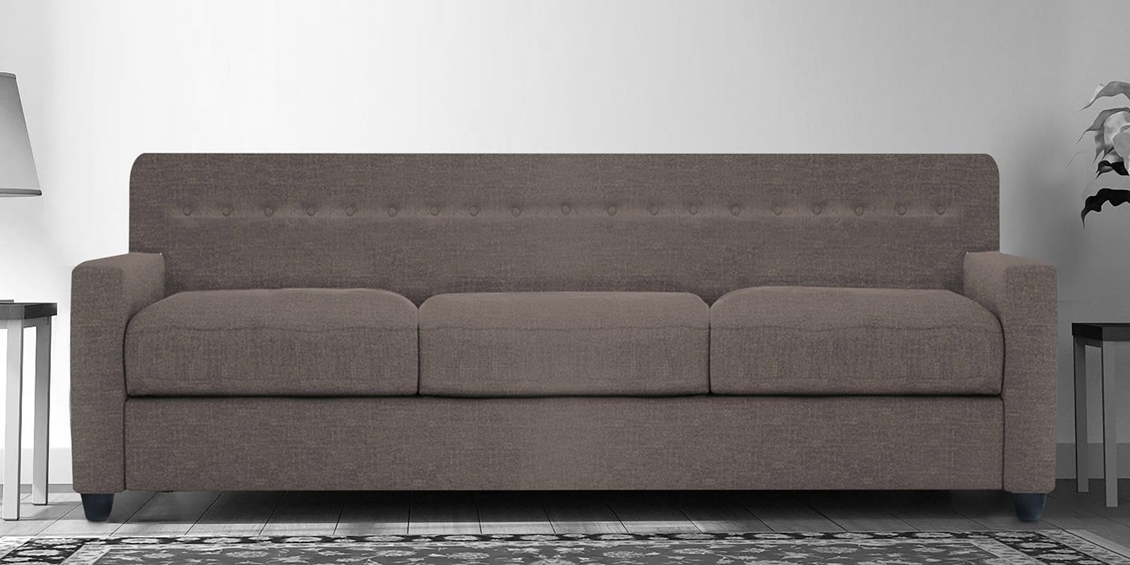 Modern 3 Seater Sofas Regarding Well Known Buy Solitaire 3 Seater Sofa In Grey Colouradorn Homez Online (View 5 of 15)