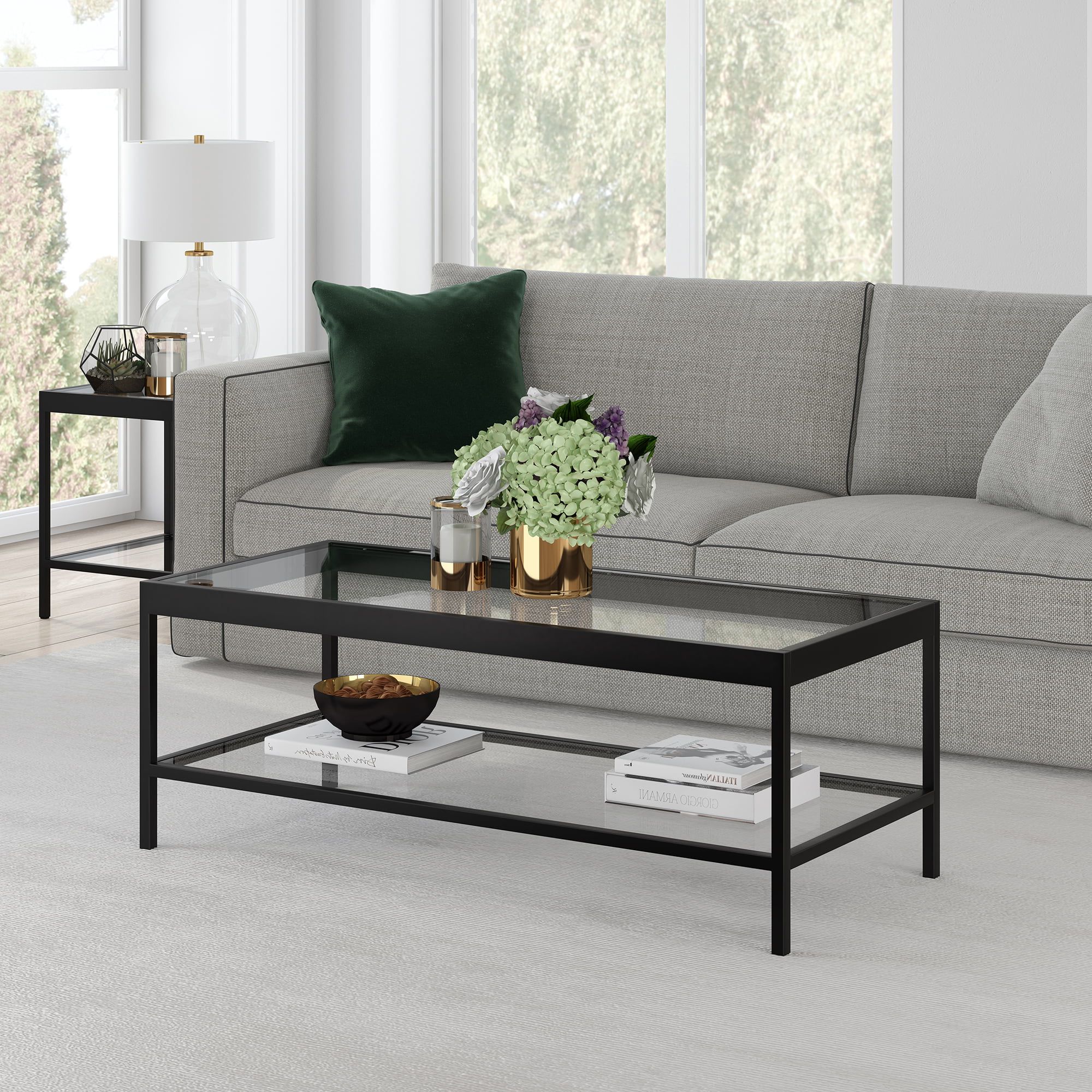 Modern Coffee Table With Open Shelf, Rectangular Table For Living Room In Fashionable Rectangle Coffee Tables (View 4 of 15)