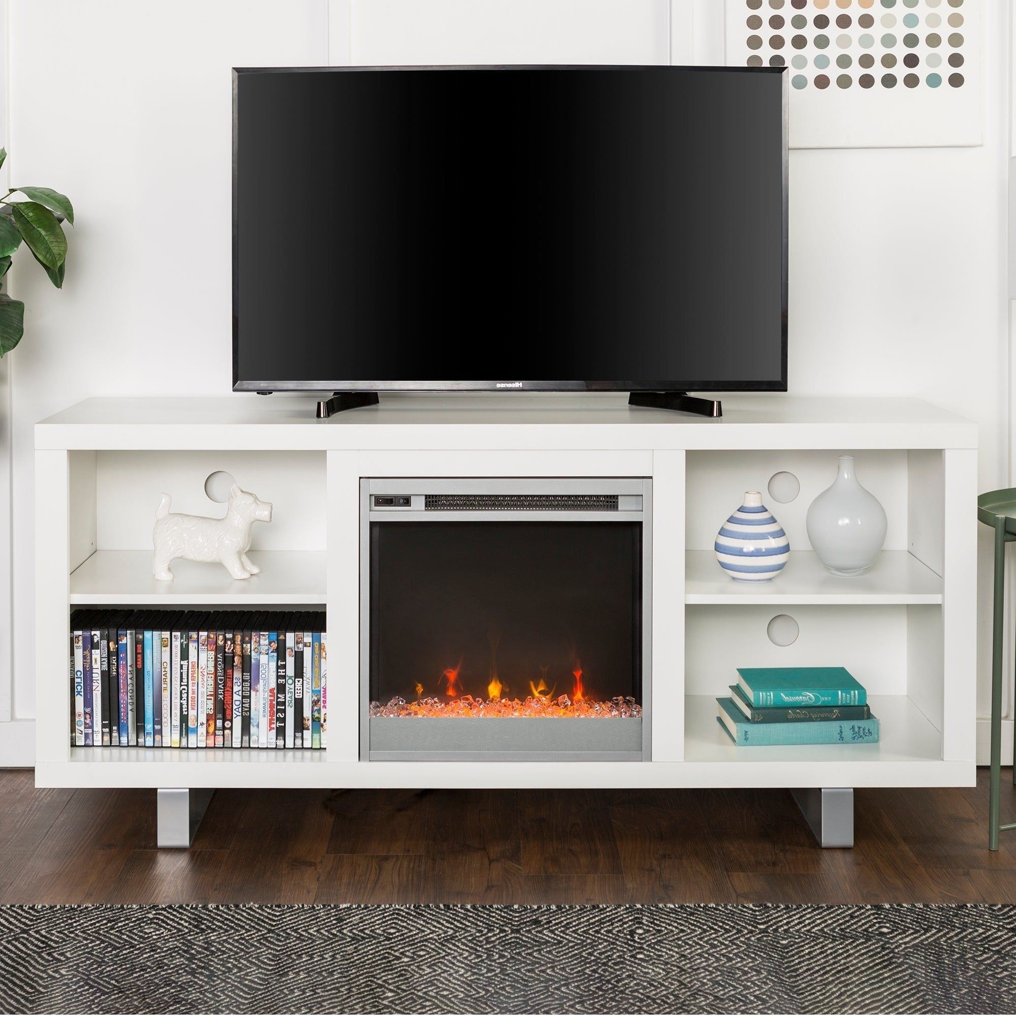 Modern Fireplace Tv Stands Intended For Most Popular Middlebrook Designs 58" Modern Fireplace Tv Stand Console – Walmart (Photo 12 of 15)