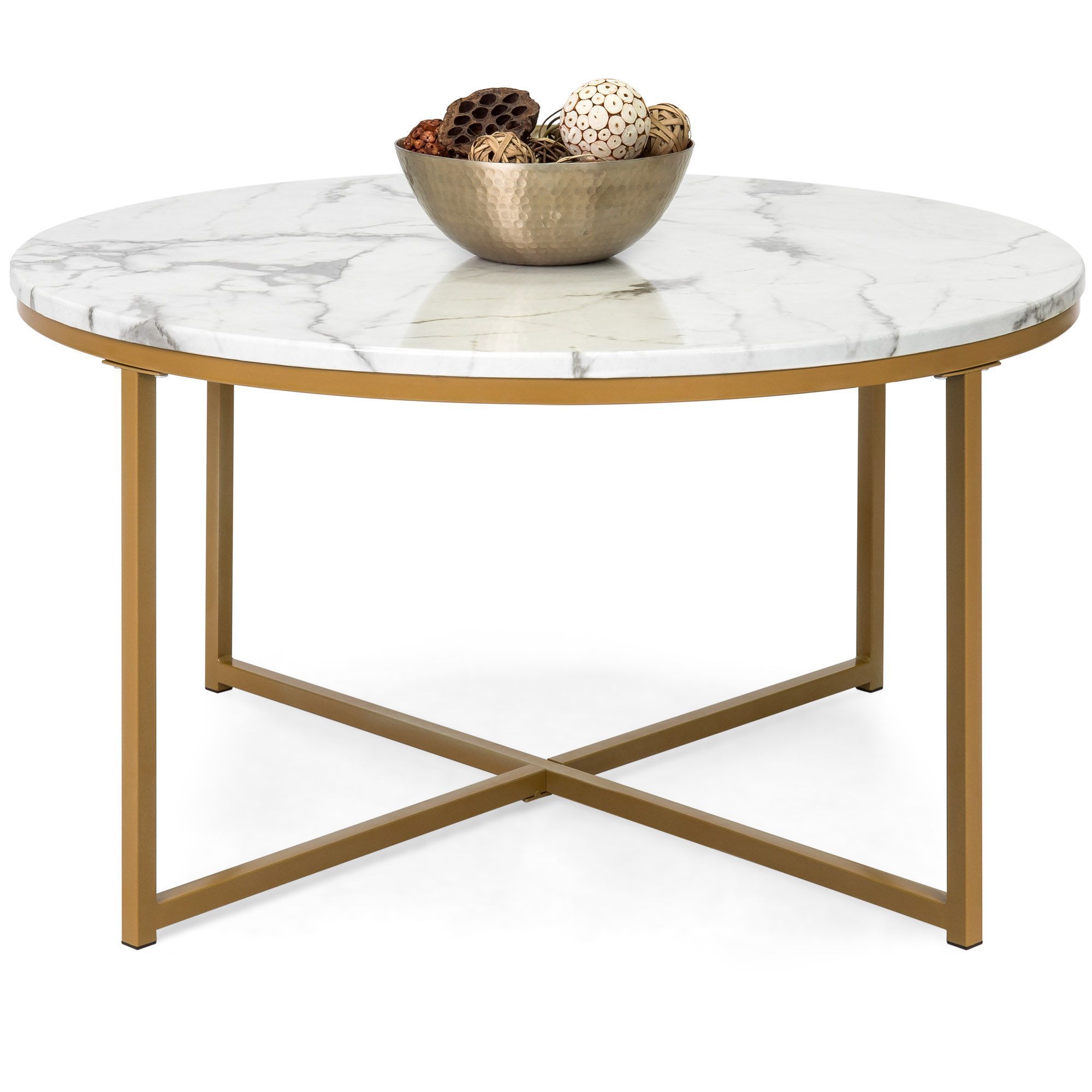 Modern Round Faux Marble Coffee Tables Within Newest Best Choice Products 36in Faux Marble Modern Living Room Round Accent (View 10 of 15)