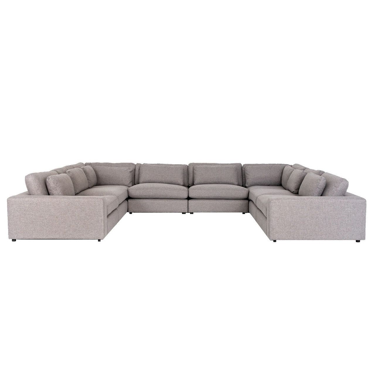 Modern U Shape Sectional Sofas In Gray With Regard To Current Bloor Contemporary Gray Fabric 8 Piece U Shaped Sectional Sofa 170" (View 12 of 15)