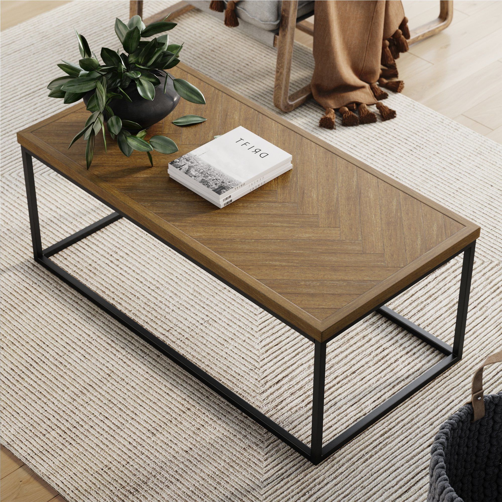 Modern Wooden X Design Coffee Tables Inside Well Known Modern Industrial Coffee Table Wood / Ofm Industrial Modern Wood Top (Photo 13 of 15)