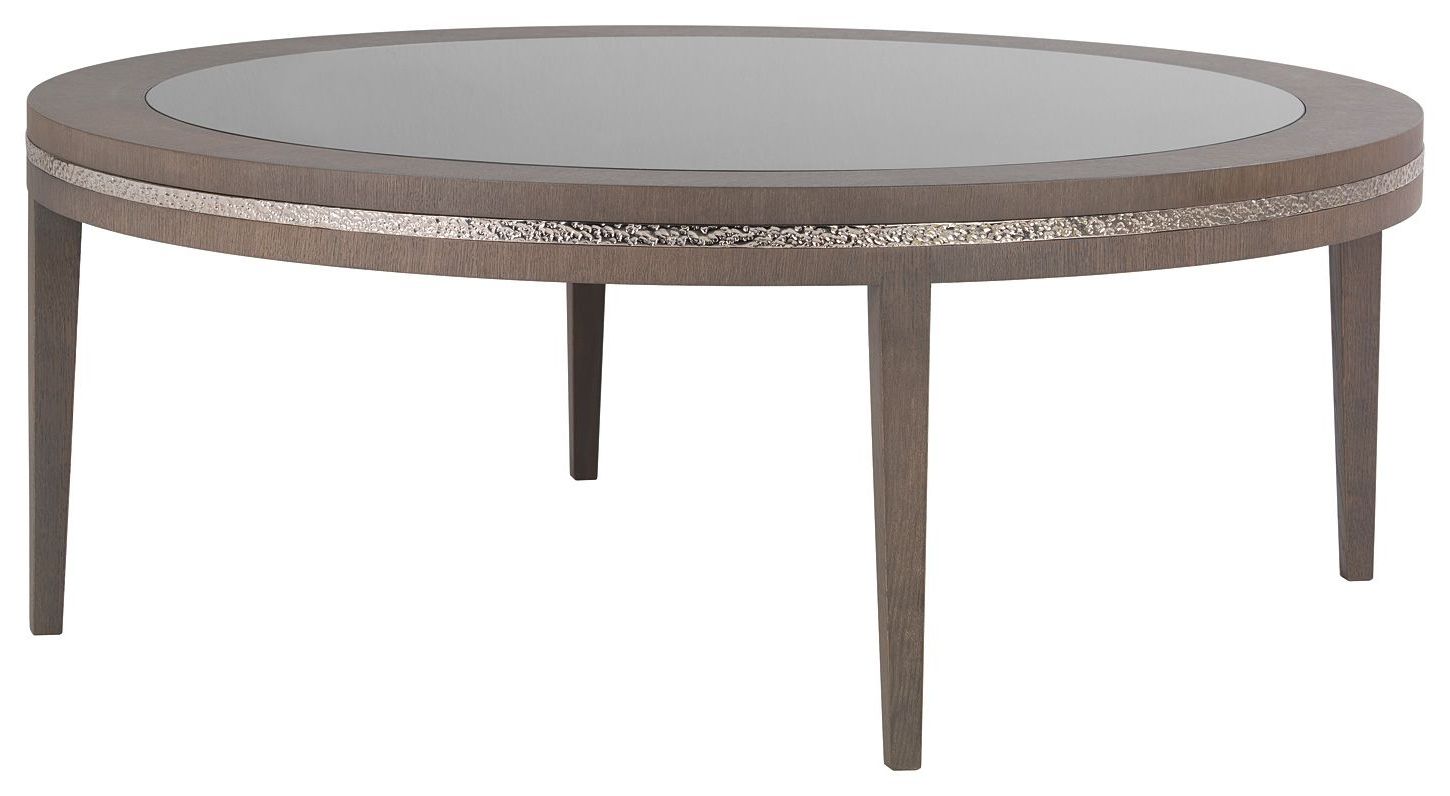 Monaco Round Coffee Tables With Most Current Monaco Circular Coffee Table Timber Finish With Bronze Eglomise And (View 4 of 15)