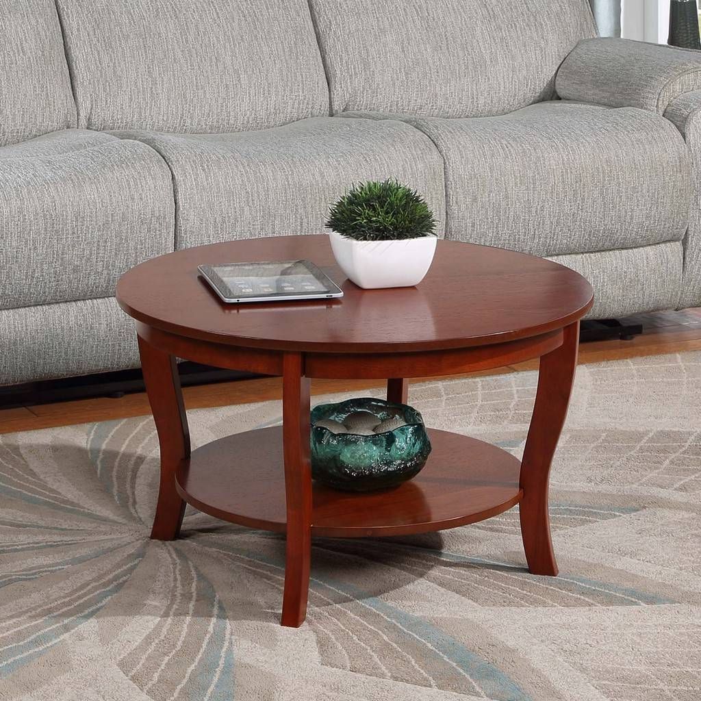 Most Current American Heritage Round Coffee Tables Intended For American Heritage Round Coffee Table With Shelf In Mahogany (View 4 of 15)