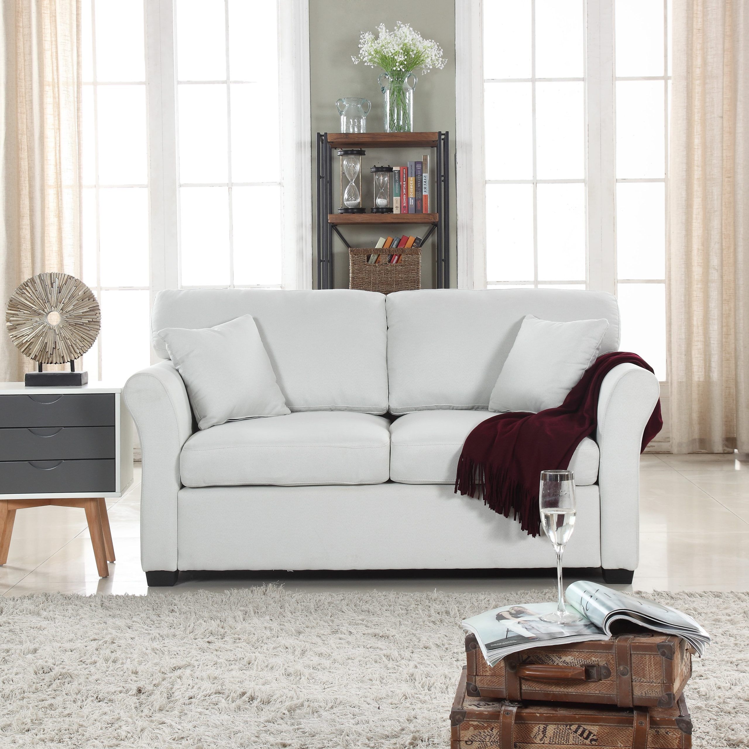 Most Current Classic And Traditional Comfortable Linen Fabric Loveseat Sofa Living Pertaining To Sofas In Beige (Photo 4 of 15)