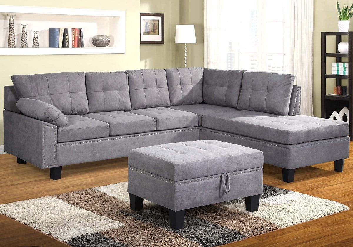 Most Current Clearance! 3 Piece Sectional Sofa Sets With Chaise Lounge And Storage With 104" Sectional Sofas (Photo 7 of 15)
