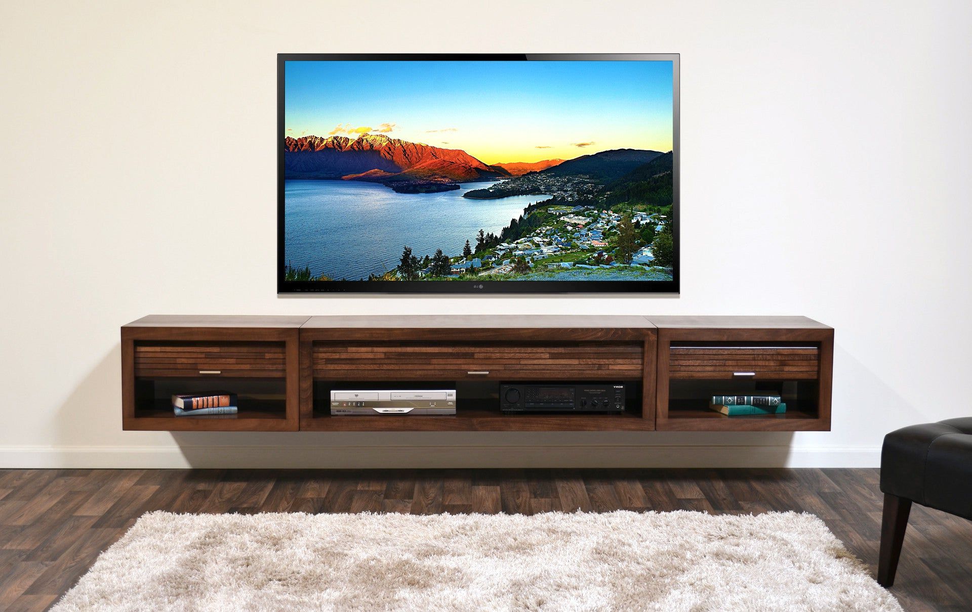 Most Current Wall Mounted Floating Tv Stands – Woodwaves Regarding Wall Mounted Floating Tv Stands (Photo 12 of 15)
