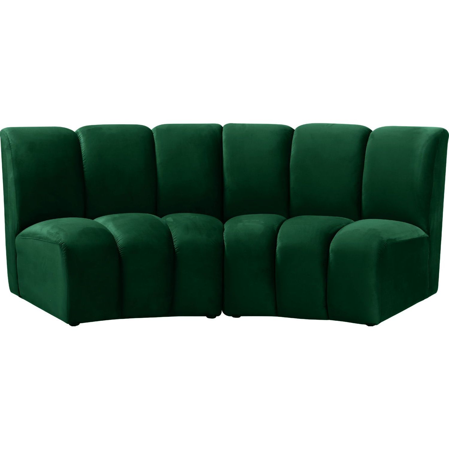 Most Popular Meridian Furniture 638green 5pc Infinity 5 Piece Modular Sectional Sofa In Green Velvet Modular Sectionals (View 2 of 15)