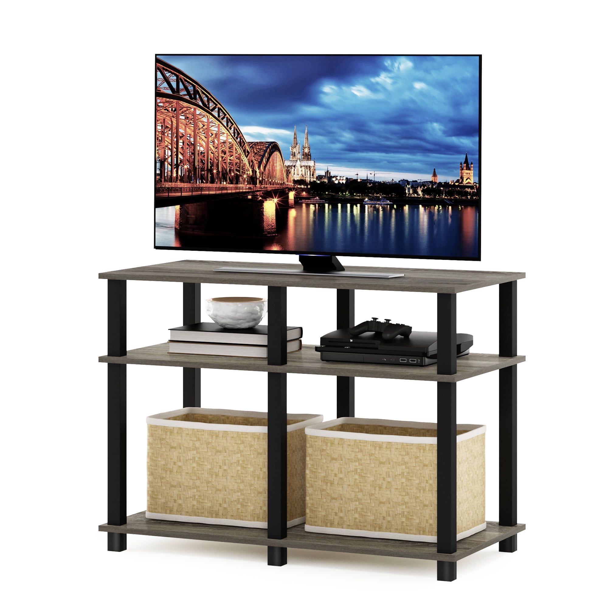 Most Popular Romain Stands For Tvs With Furinno Romain Turn N Tube Tv Stand For Tv Up To 40 Inch, French Oak (View 2 of 15)
