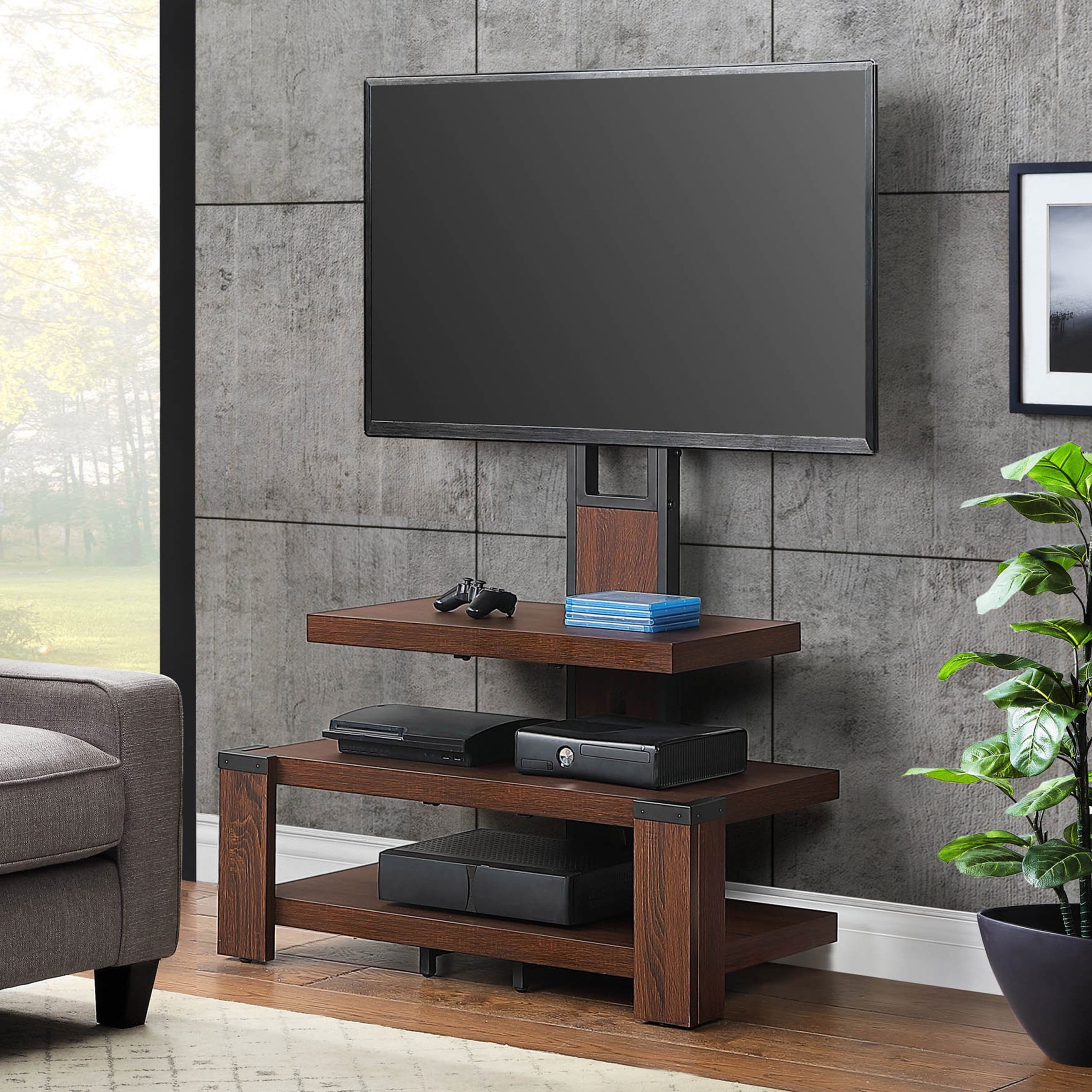 Most Popular Top Shelf Mount Tv Stands In Whalen 3 Shelf Television Stand With Floater Mount For Tvs Up To 55 (Photo 1 of 15)