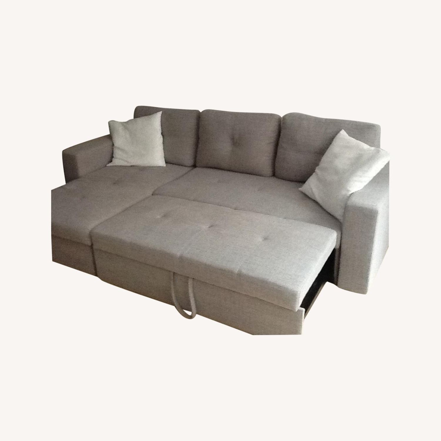 Most Recent Grey Pull Out Sleeper Sofa – Aptdeco Pertaining To 3 In 1 Gray Pull Out Sleeper Sofas (Photo 8 of 15)