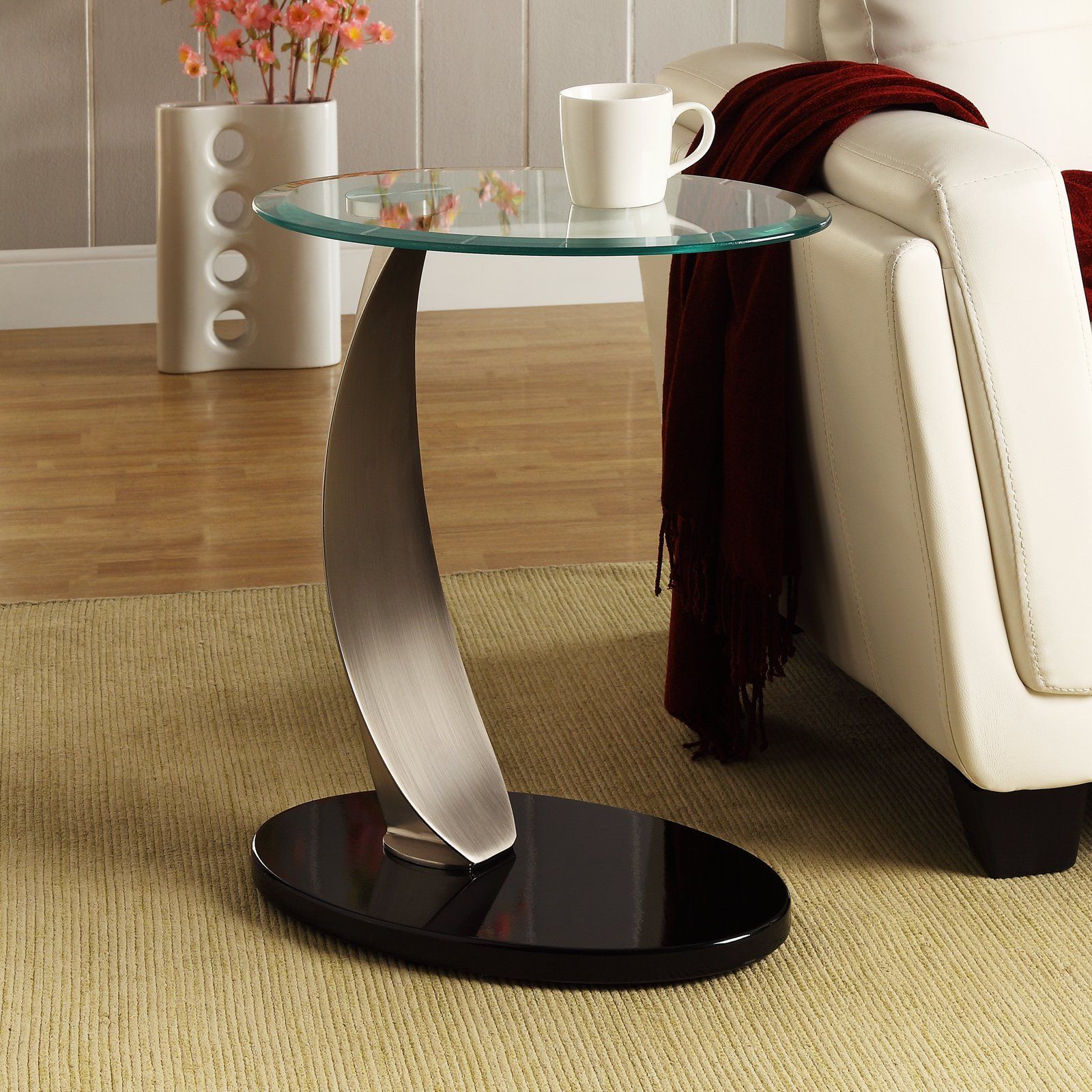 Most Recent Have To Have It. Homelegance Oval Shaped Tempered Glass Top End Table In Tempered Glass Oval Side Tables (Photo 2 of 15)
