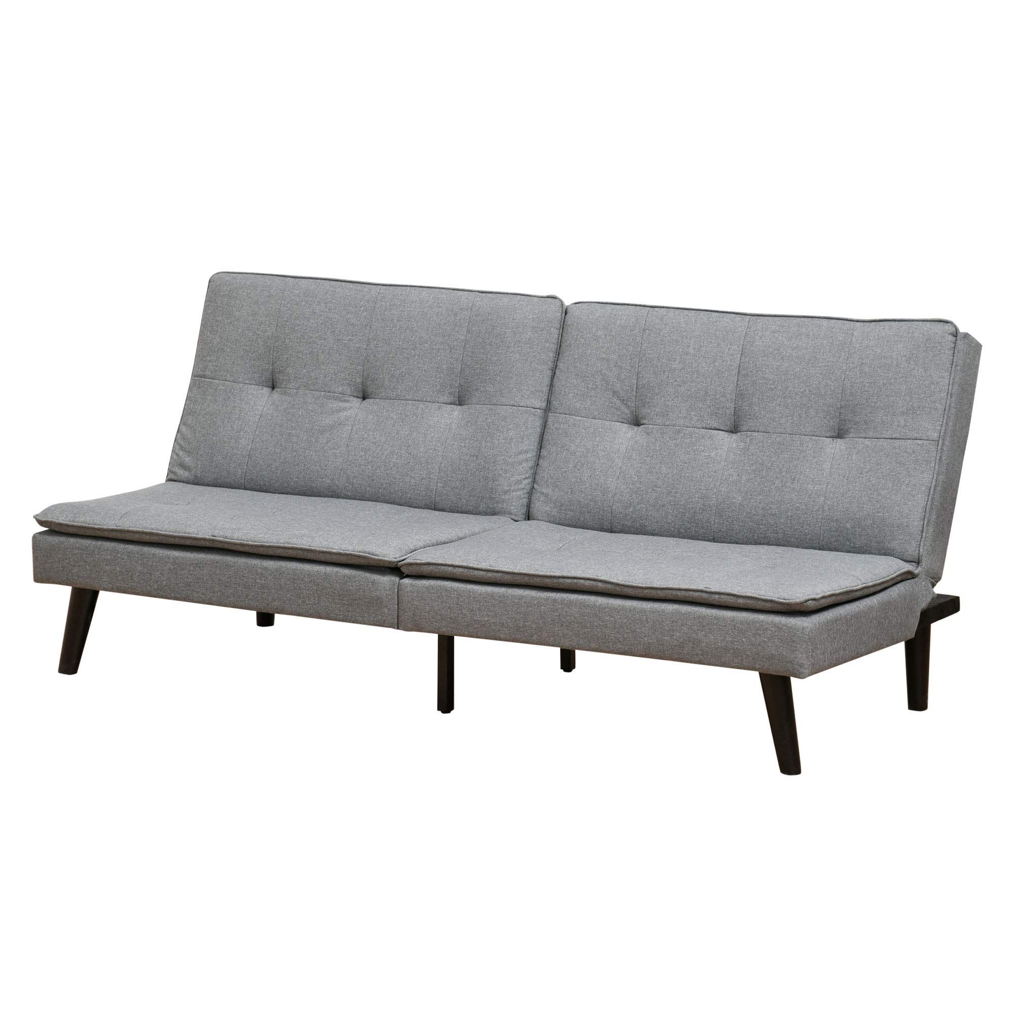 Most Recently Released Adjustable Backrest Futon Sofa Beds Intended For Buy Homcom Convertible Lounge Futon Sofa Bed Tufted Fabric Upholstered (View 11 of 15)