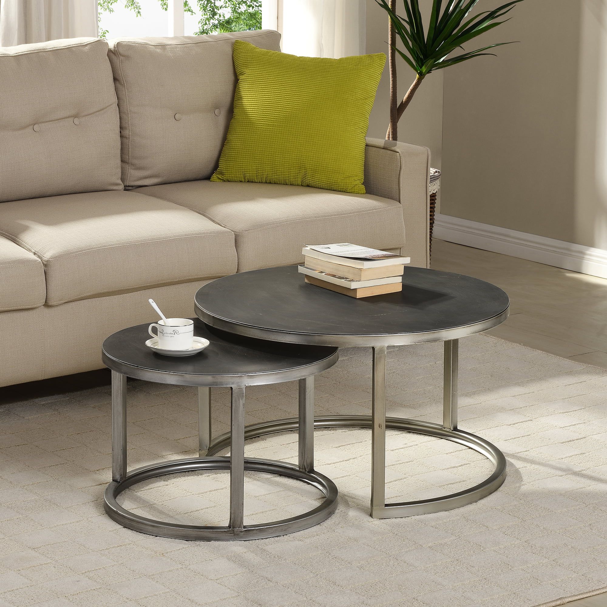 Most Recently Released Coffee Tables Of 3 Nesting Tables Intended For Nesting Coffee Table Set Rectangular / Adarn Oak Mission Design (View 10 of 15)