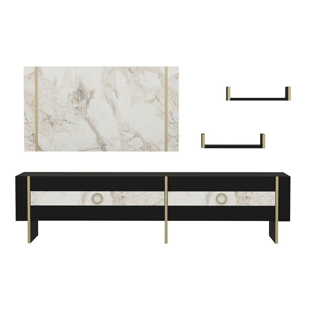 Most Recently Released Fairmont Park Barel Tv Unit Black Marble Look (View 11 of 15)